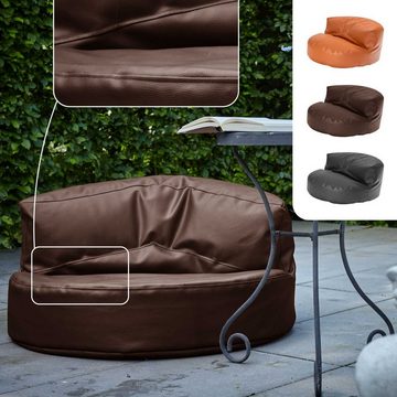 Green Bean Sitzsack / Sofa mit EPS-Perlen Füllung aus Kunstleder (Indoor & Outdoor, abwaschbarer Bezug, hoher Sitzkomfort, Sitzlounge), Couch / Lounge im Sitzsack-Design 90 x 45 cm mit Rückenlehne