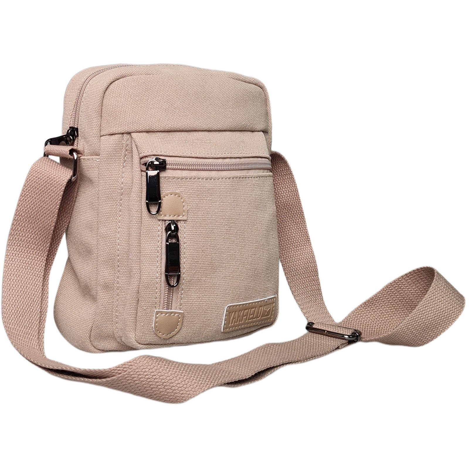 Yakfield Reisetasche Umhängetasche Cook Canvas Cross, Body Schultertasche Reise Handy Tasche Creme