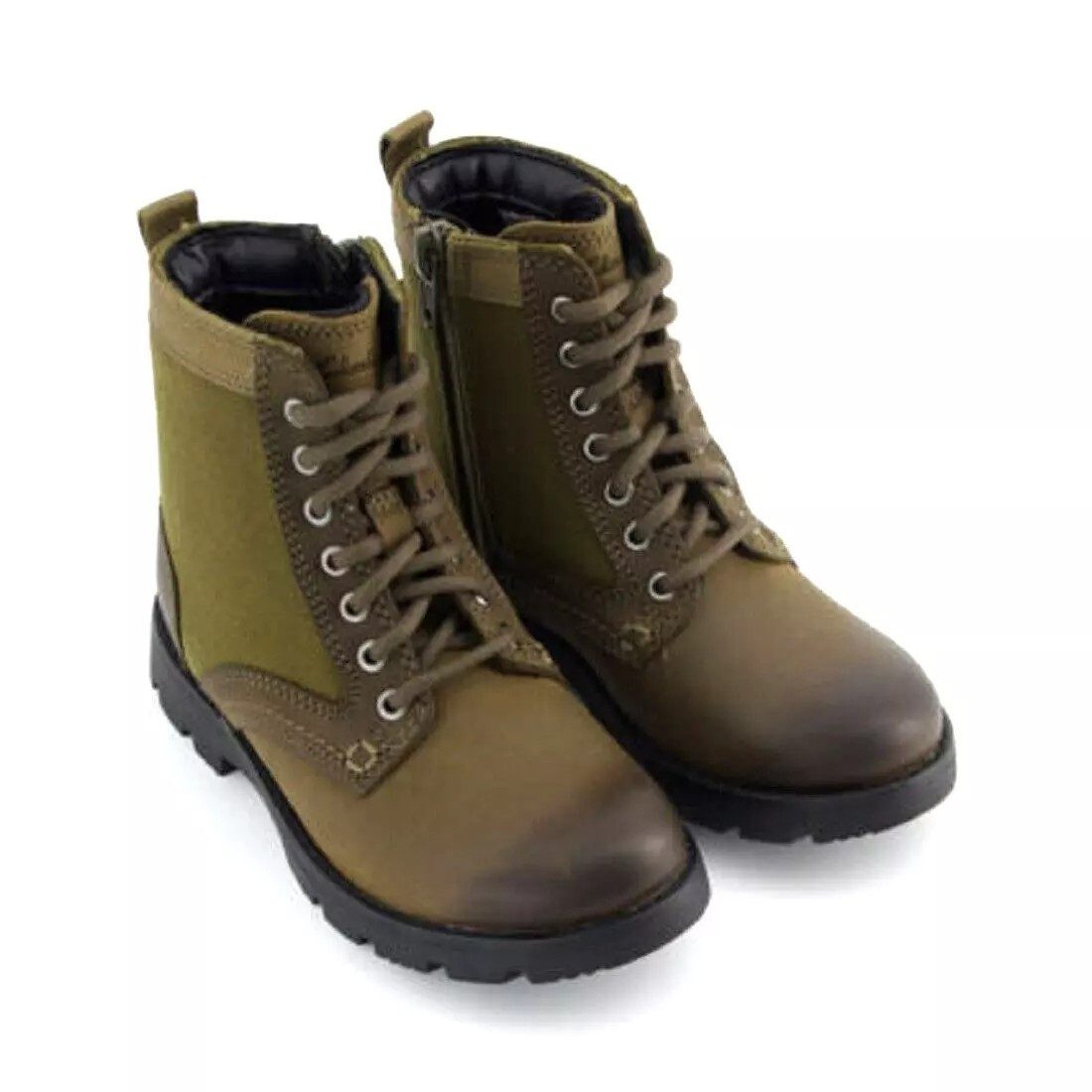 Clarks Clarks Kinder Schuhe, Clarks Heath Chard T Kinder Stiefel, Khaki Stiefel Leder/Synthetik