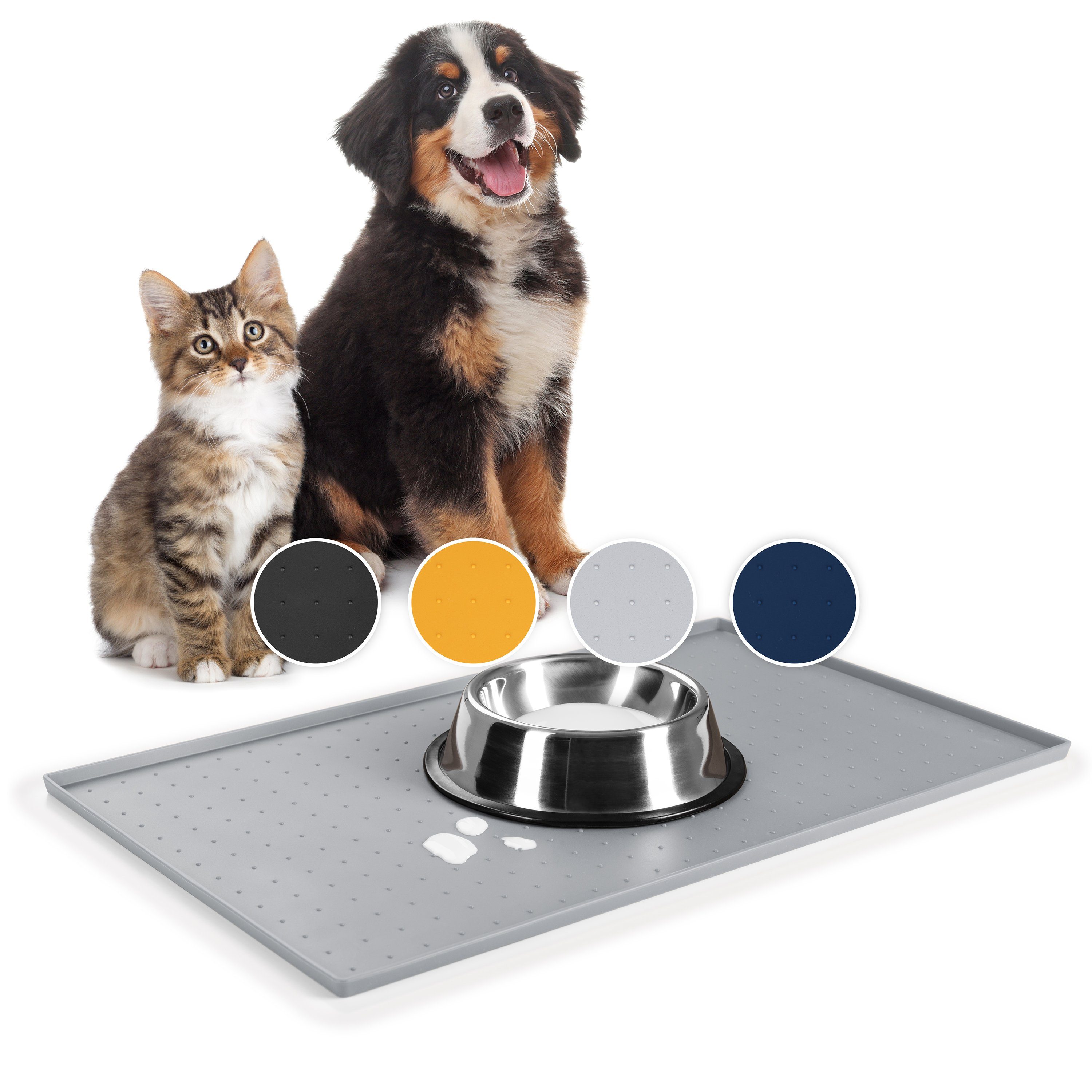 Everanimals Napfunterlage Rutschfeste für Hund und Katzen - Silikonmatte, in verschiedenen Größen verfügbar