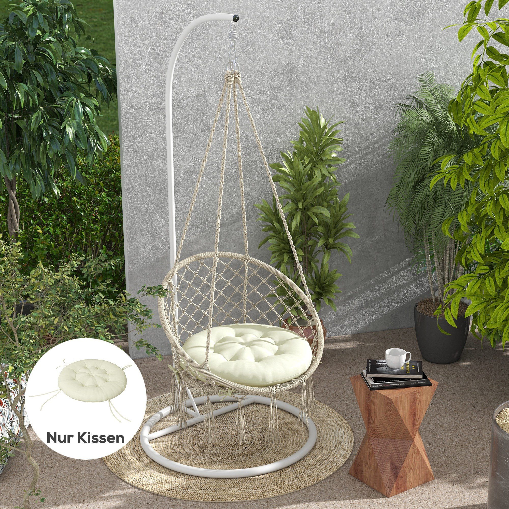 Outsunny Sitzkissen Sitzauflage für Mondstuhl, mit 10 cm dicken Polsterung günstig online kaufen