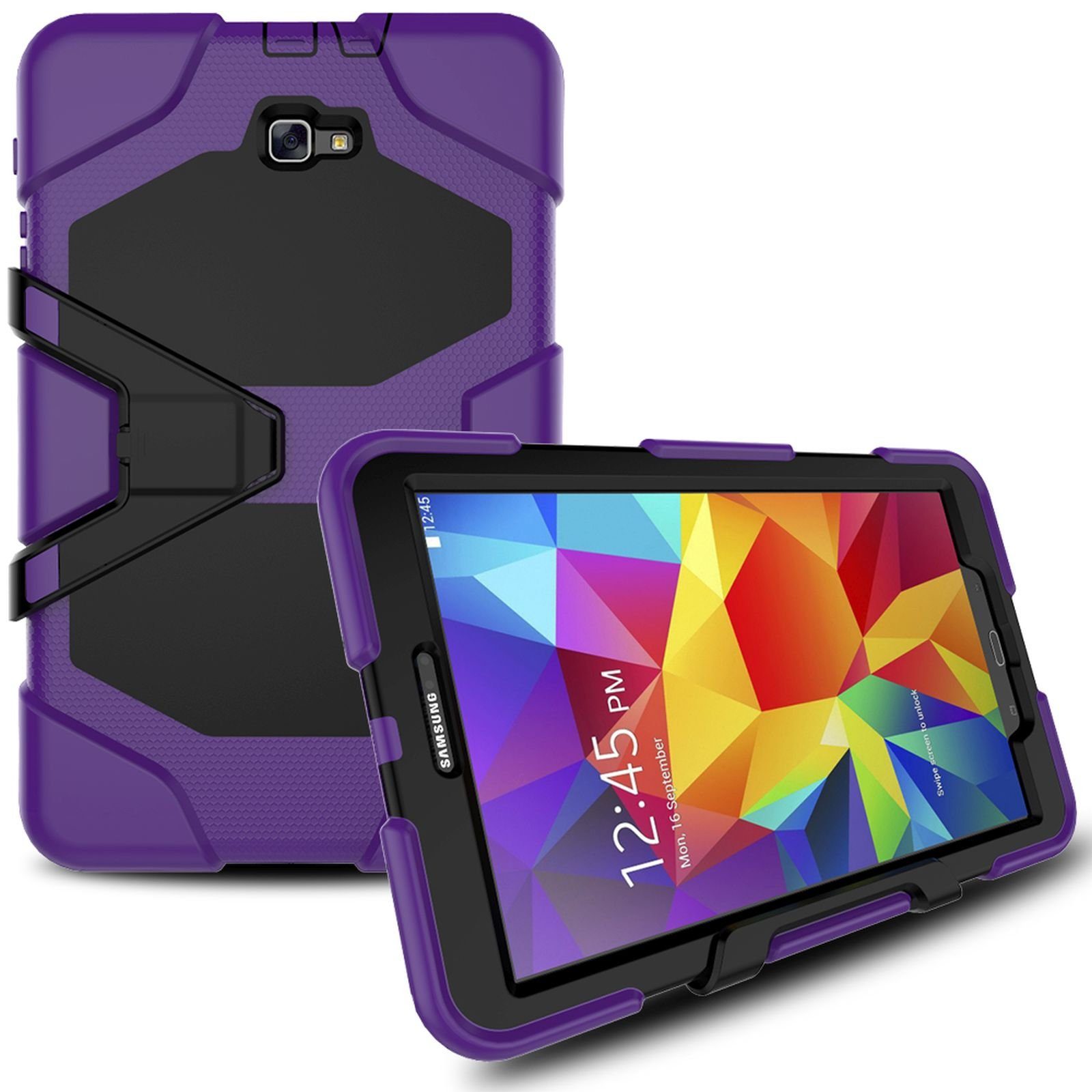 Lobwerk Tablet-Hülle Schutzhülle für Samsung SM-T580 T585, Sturzdämpfung,  Aufstellfunktion, Outdoor