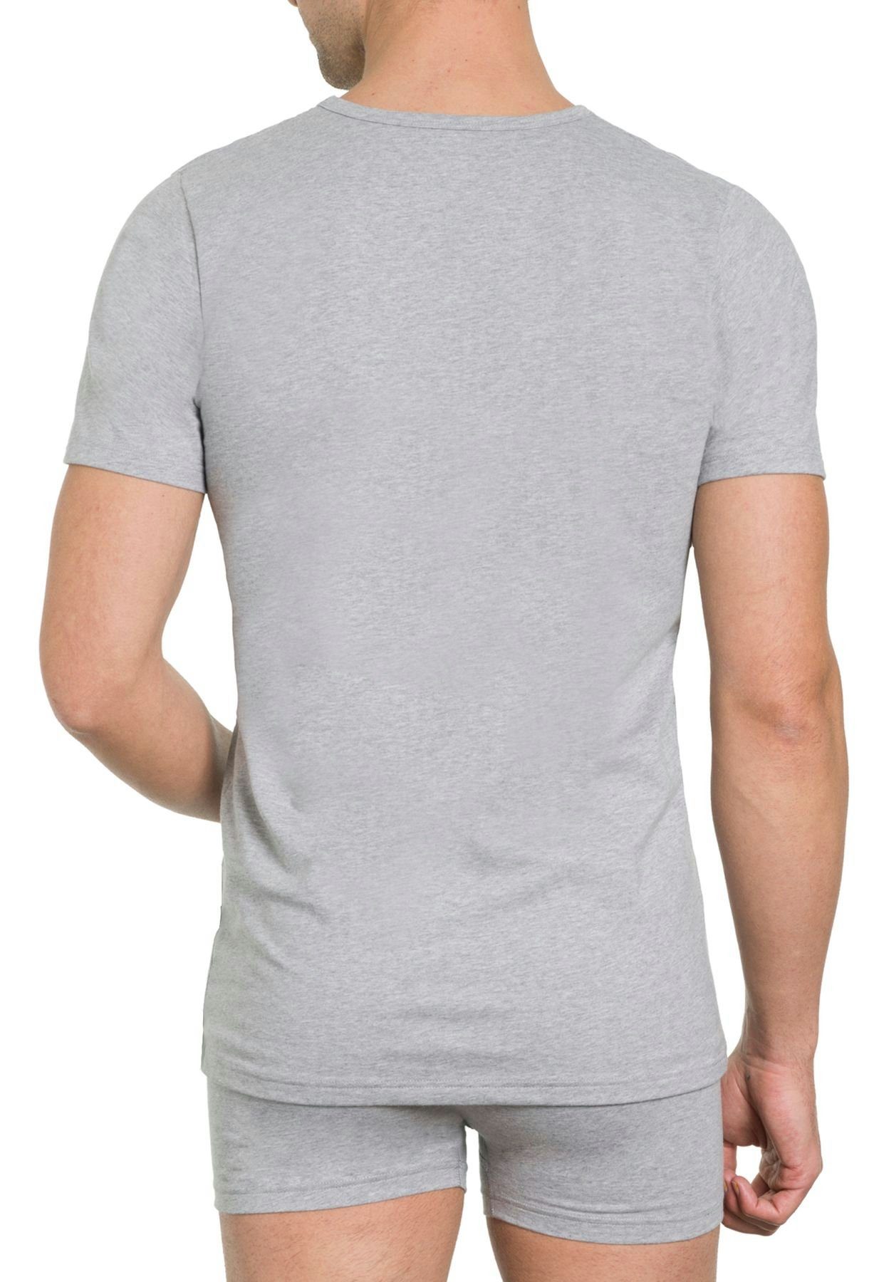 1919 Passform, pflegeleicht, (Packung, Unterziehshirt 2-St., Bodywear Pack) HAASIS Optimale formbeständig, 2er Herren 77252051-graumeliert strapazierfähig Shirt