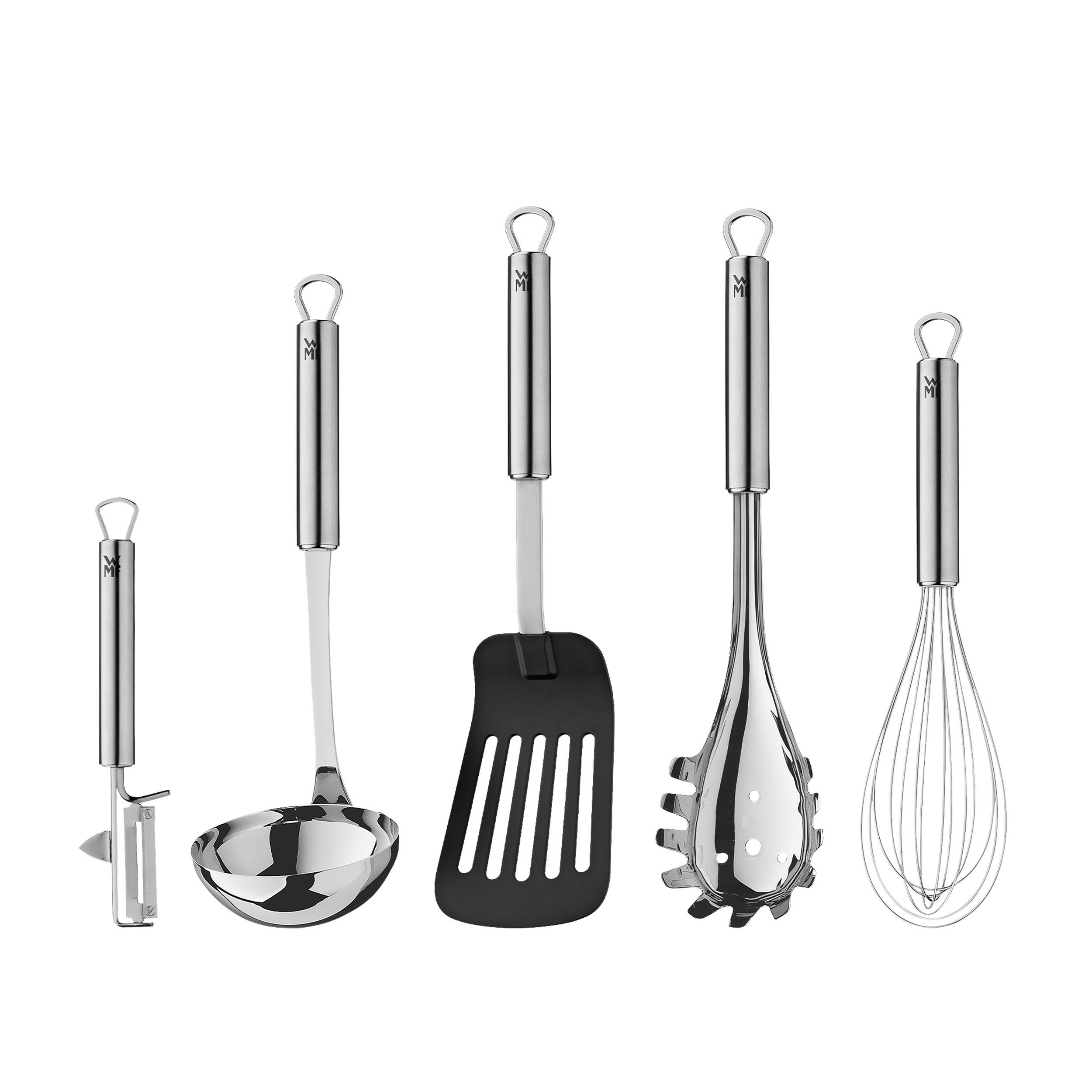 WMF Kochbesteck-Set Profi Plus (Set, 5-tlg), spülmaschinengeeignet, Cromargan Edelstahl, Matt-Finish, Aufhängeöse
