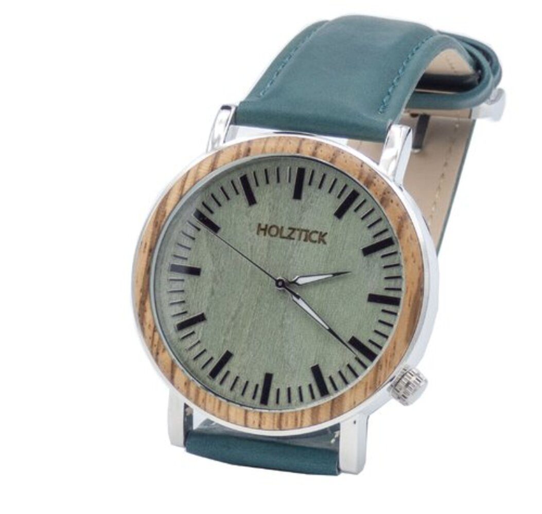 Holztick Bavaria Quarzuhr Kolibri KOLIBRI, schöne Damenuhr mit Ring aus Zebranoholz