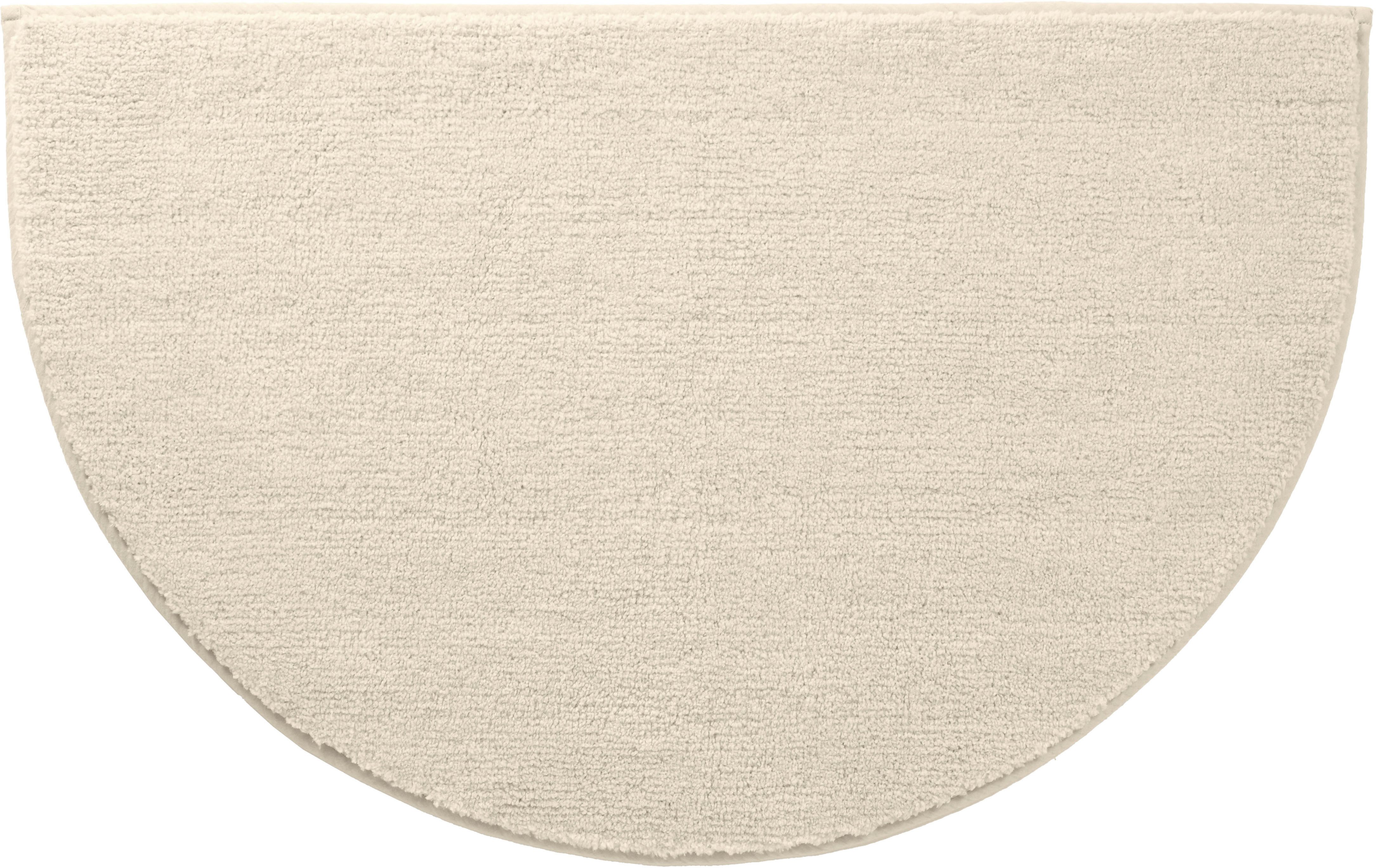OTTO home Badematte Vanessa, Badvorleger, Badezimmer Teppich, Höhe 10 mm, rutschhemmend beschichtet, schnell trocknend, strapazierfähig, fußbodenheizungsgeeignet, Polyester, halbrund, Badteppich, weiche Haptik, unifarben