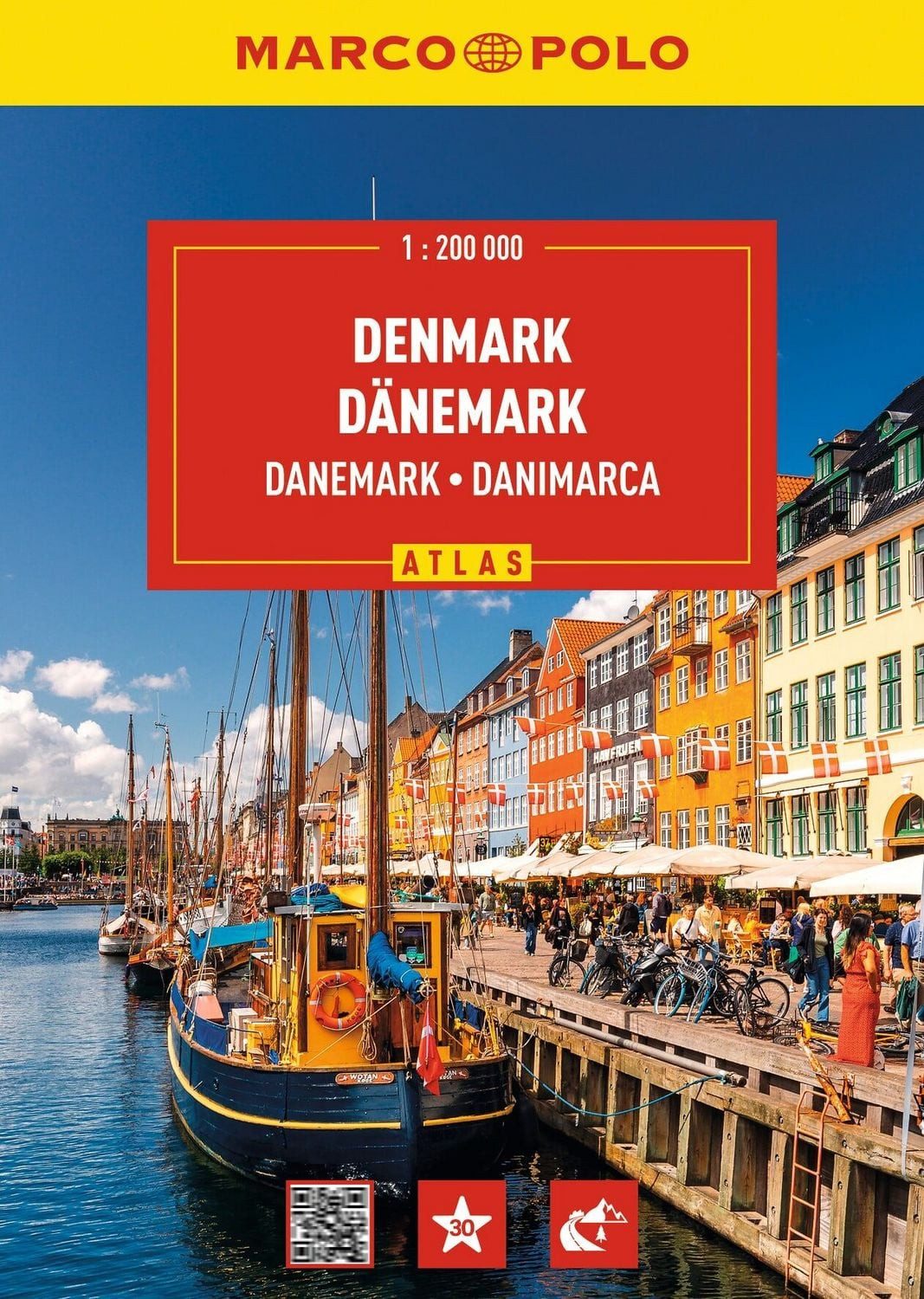 MARCO POLO Reiseatlas Dänemark 1:200.000 / diverse, Straßenatlas und Autoatlas mit Europa in 1:4,5 Mio. Spiralbindung