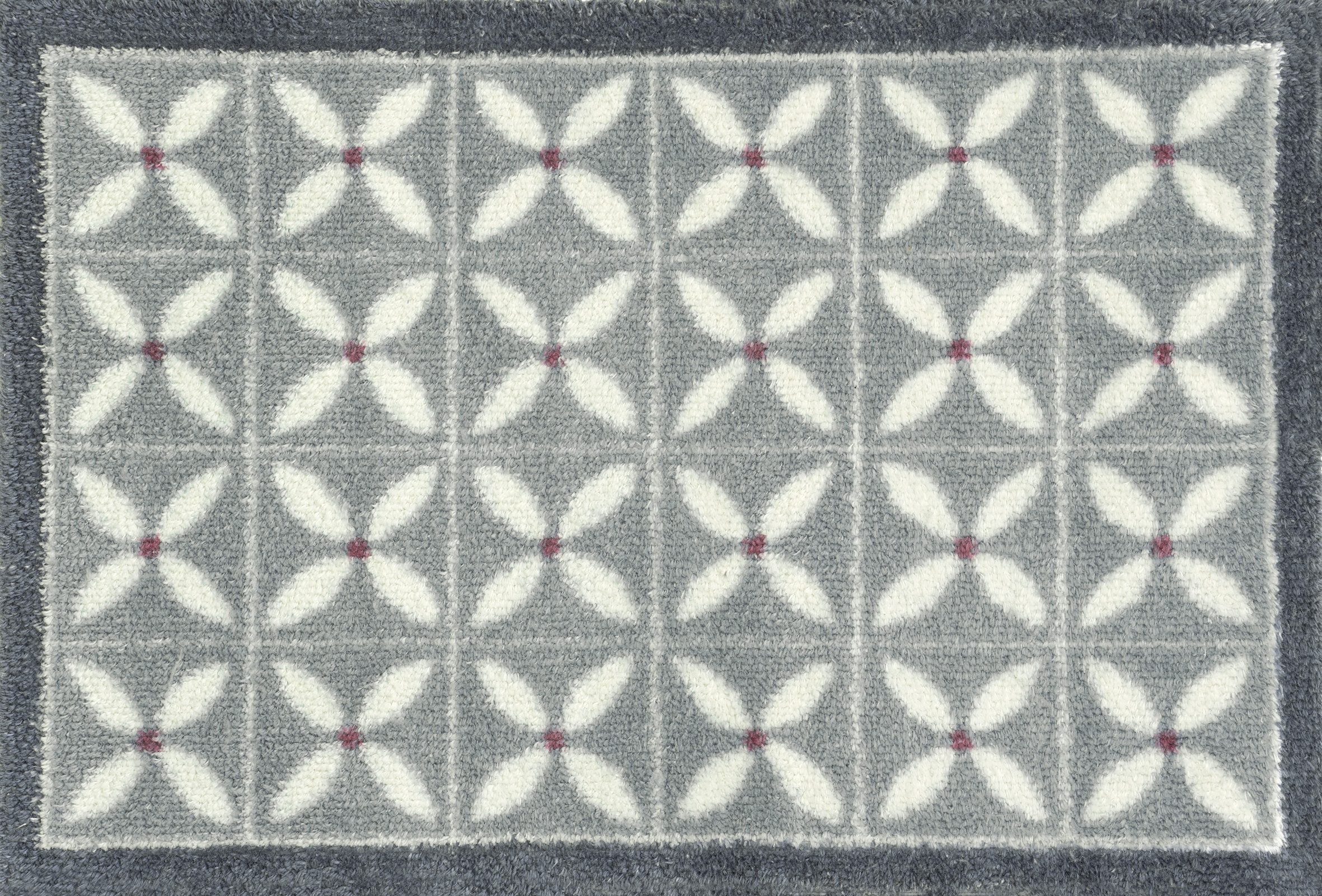 Turtle Mat Fußmatte Flower Fields Grey, rechteckig, Höhe: 9 mm