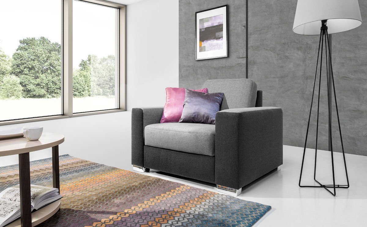 JVmoebel Sessel, Design Relax Club Sessel Lounge Stuhl Fernseh Polster Couch Stoff 1 Sitzer Sofa