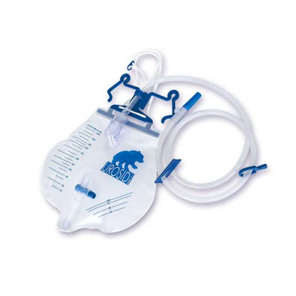 Asid Bonz GmbH Urinbeutel UROSID 2000 S, geschlossenes System, 120 cm, Kreuzventil waagerecht (1 St), latexfrei