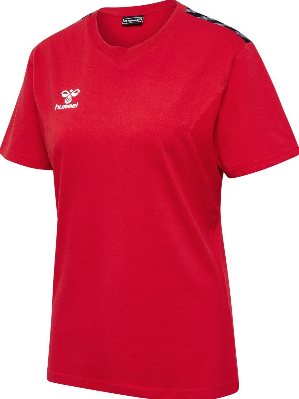 Kurzarmshirt Sport-Shirt hmlAUTHENTIC CO (100% Baumwolle) Kurzarm rot Damen