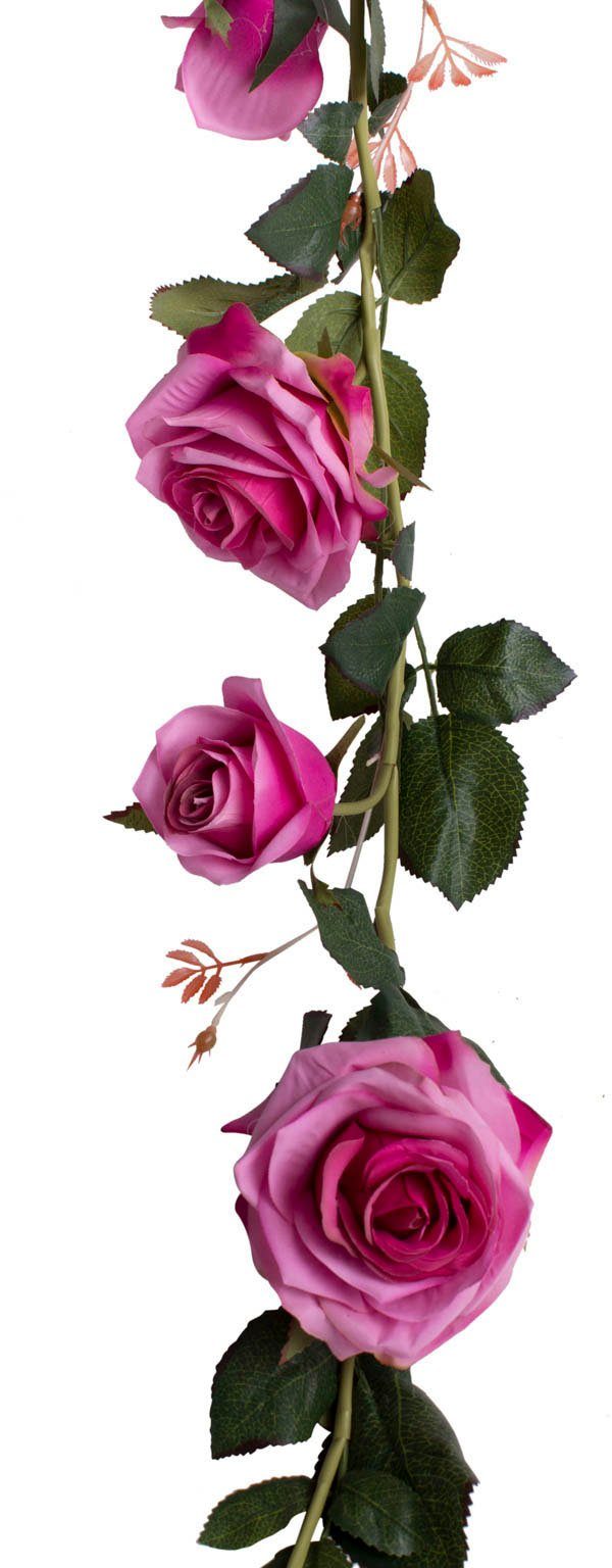 Kunstblume Rosengirlande Dijon Rose, Botanic-Haus, 10 cm Höhe