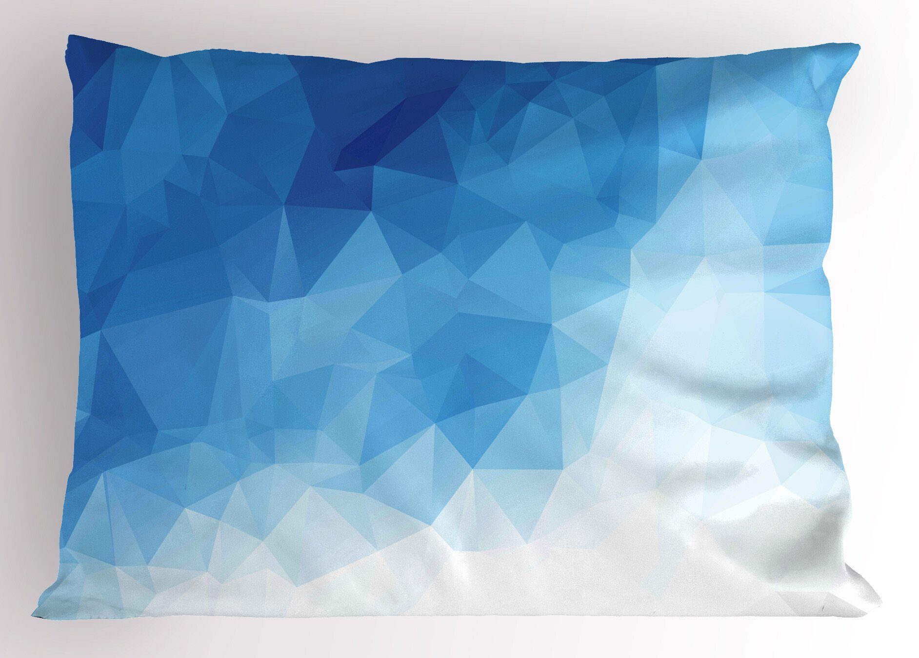 Art Abstrakt Kissenbezüge Dekorativer Standard Kopfkissenbezug, Polygonal Size (1 Abakuhaus Blau Ombre Gedruckter Stück),