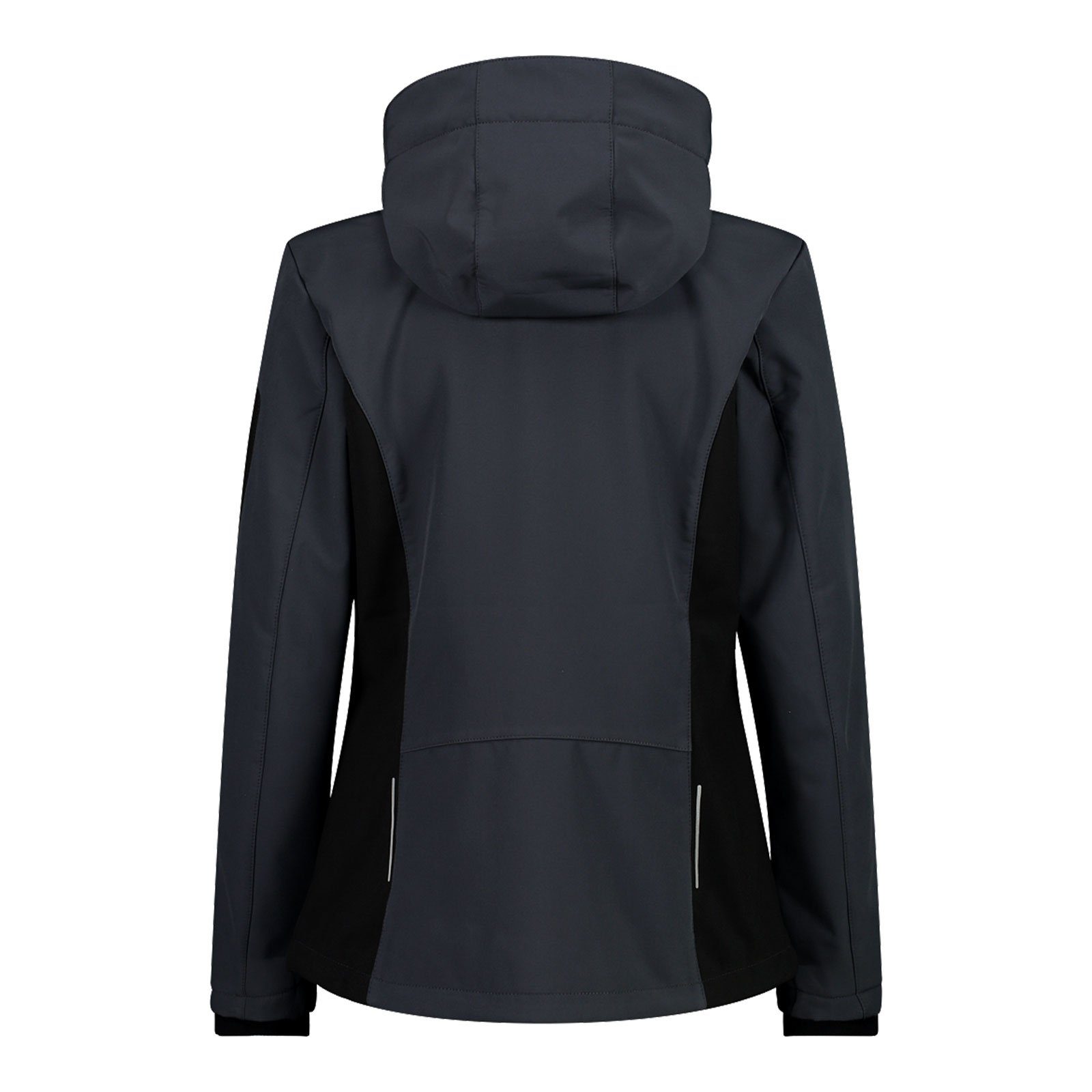 Woman Zip titanio / nero 04UP Hood CMP Jacket mit Softshelljacke am Reißverschlusstasche Oberarm