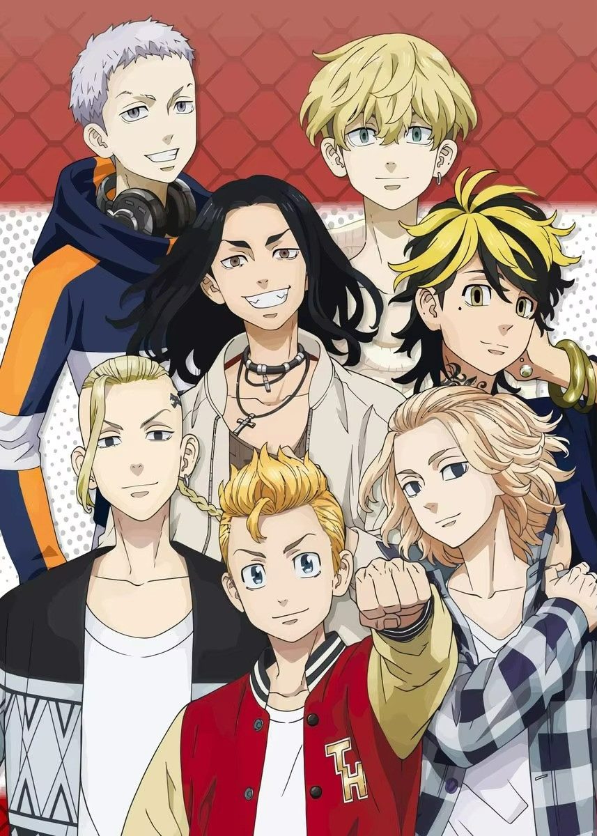 TPFLiving Kunstdruck (OHNE RAHMEN) Poster - Leinwand - Wandbild, Japanische Anime-Figur Tokyo Revengers Mikey Hanma Leinwand (Leinwandbild XXL), Farben: Lila, Schwarz, Grau, Gelb, Rot, Orange -Größe: 20x30cm