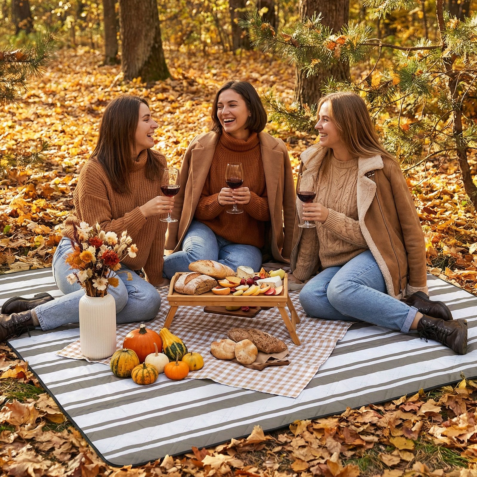 Picknickdecke Picknickdecke Wasserdicht Campingdecke 200x200 cm, Sekey, 3-Schicht mit PEVA Unterseite, für 4–6 Personen, für Strand & Camping