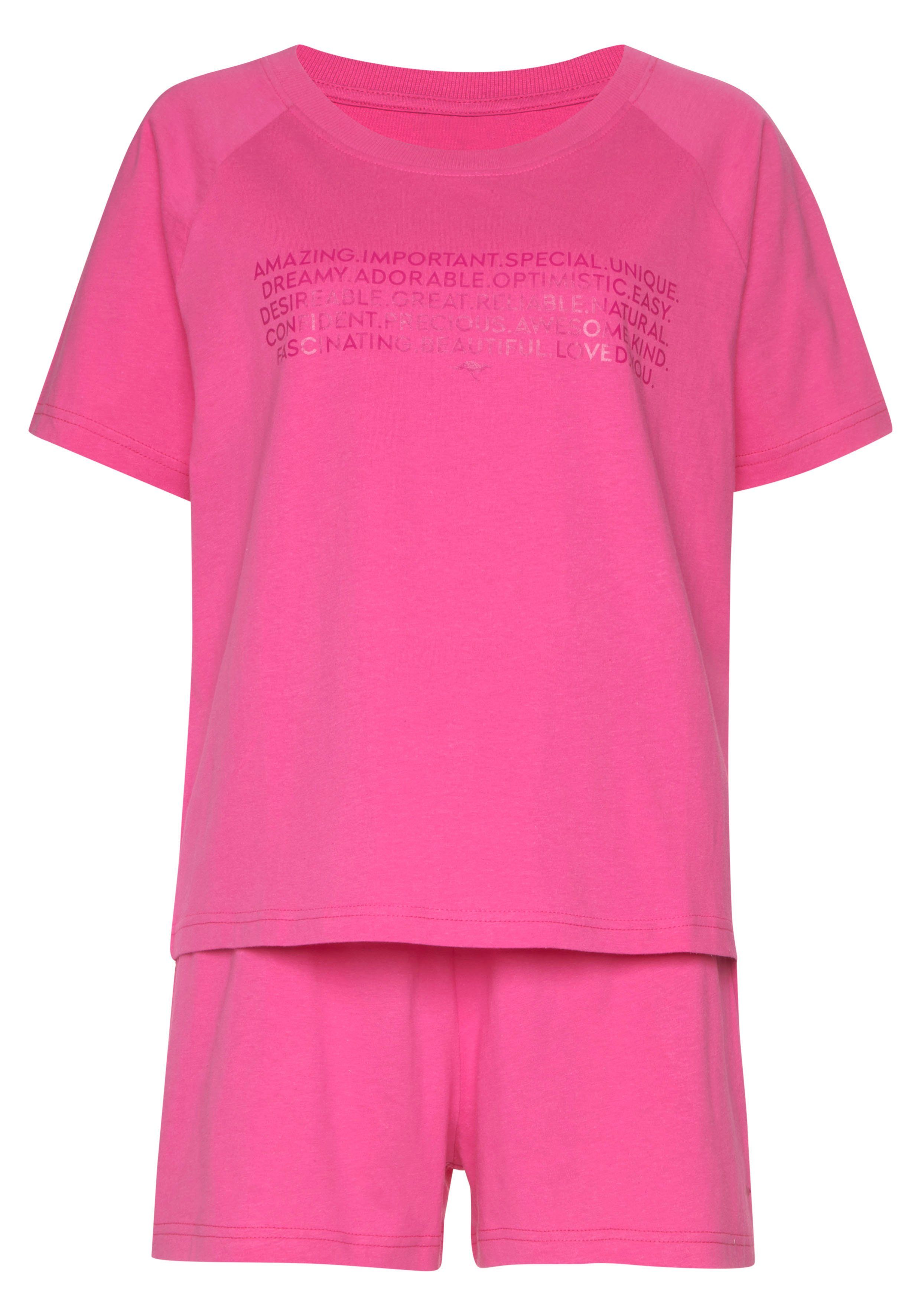 Stück) tlg., Shorty KangaROOS mit 1 Slogan-Frontdruck pink (2