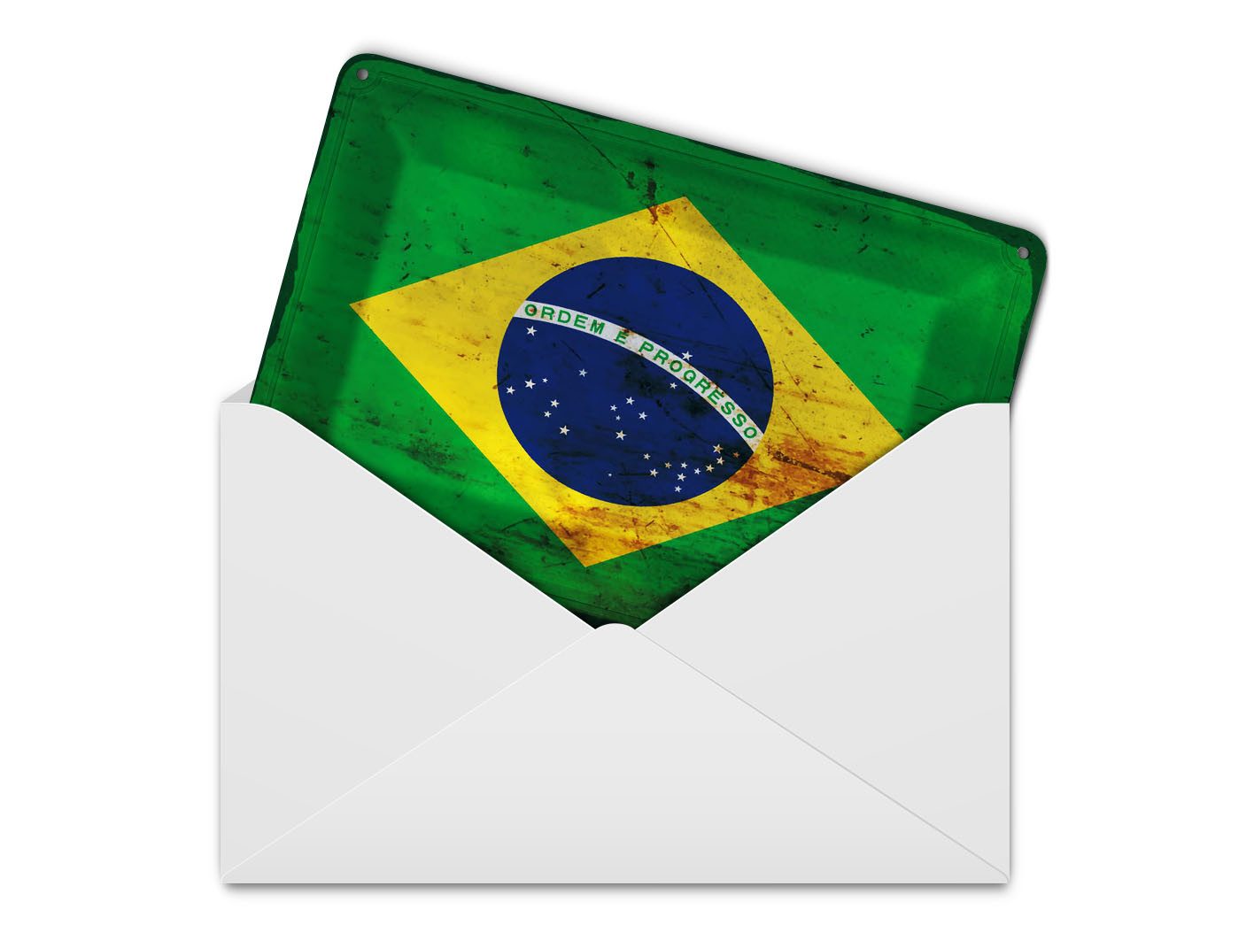 Femer GmbH Postkarte Flagge Brasilien 14x10 cm Flag of Brazil Rost, unfrankiert