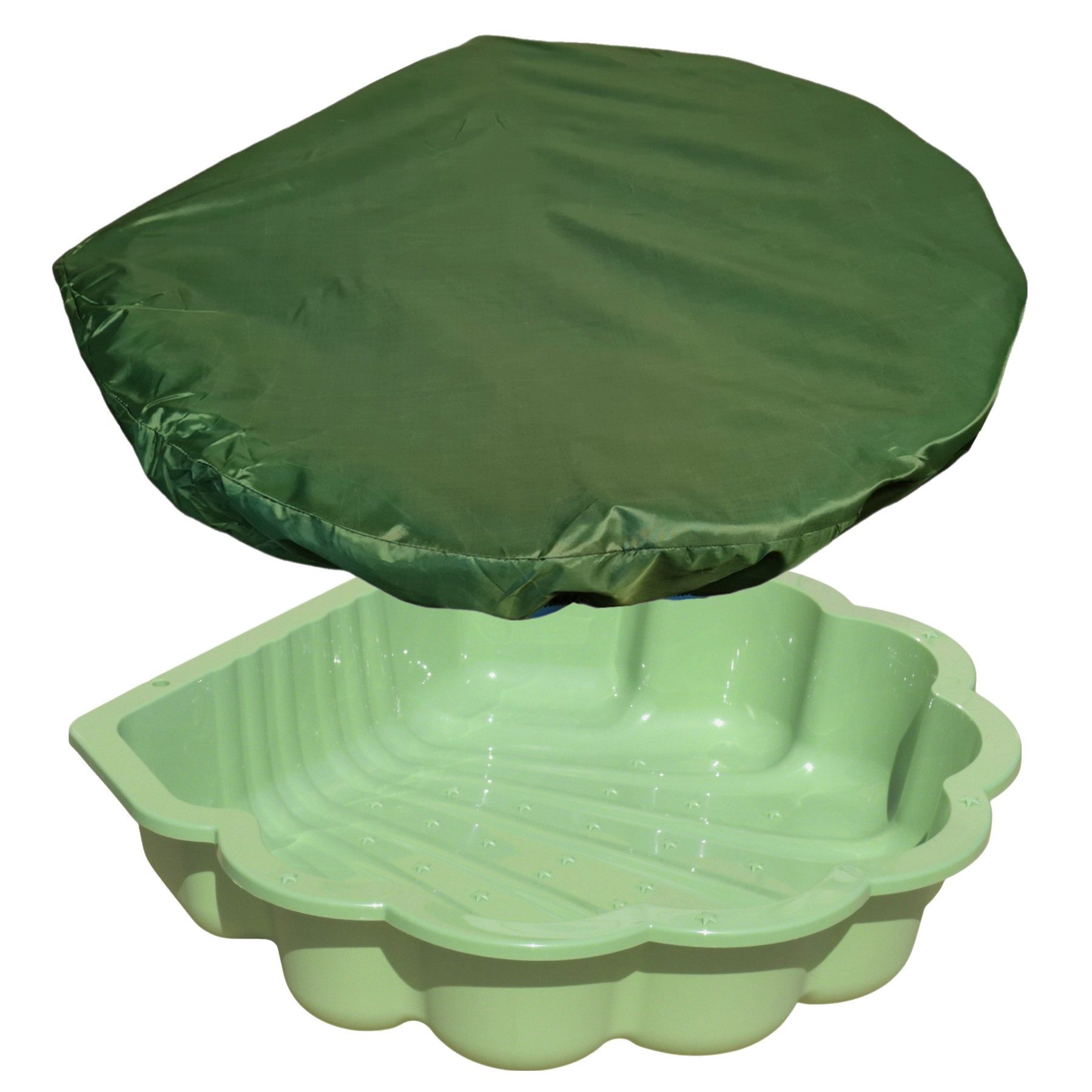 TikTakToo Sandkasten Wasser- und Sandmuschel, (2-tlg), optional mit Abdeckplane