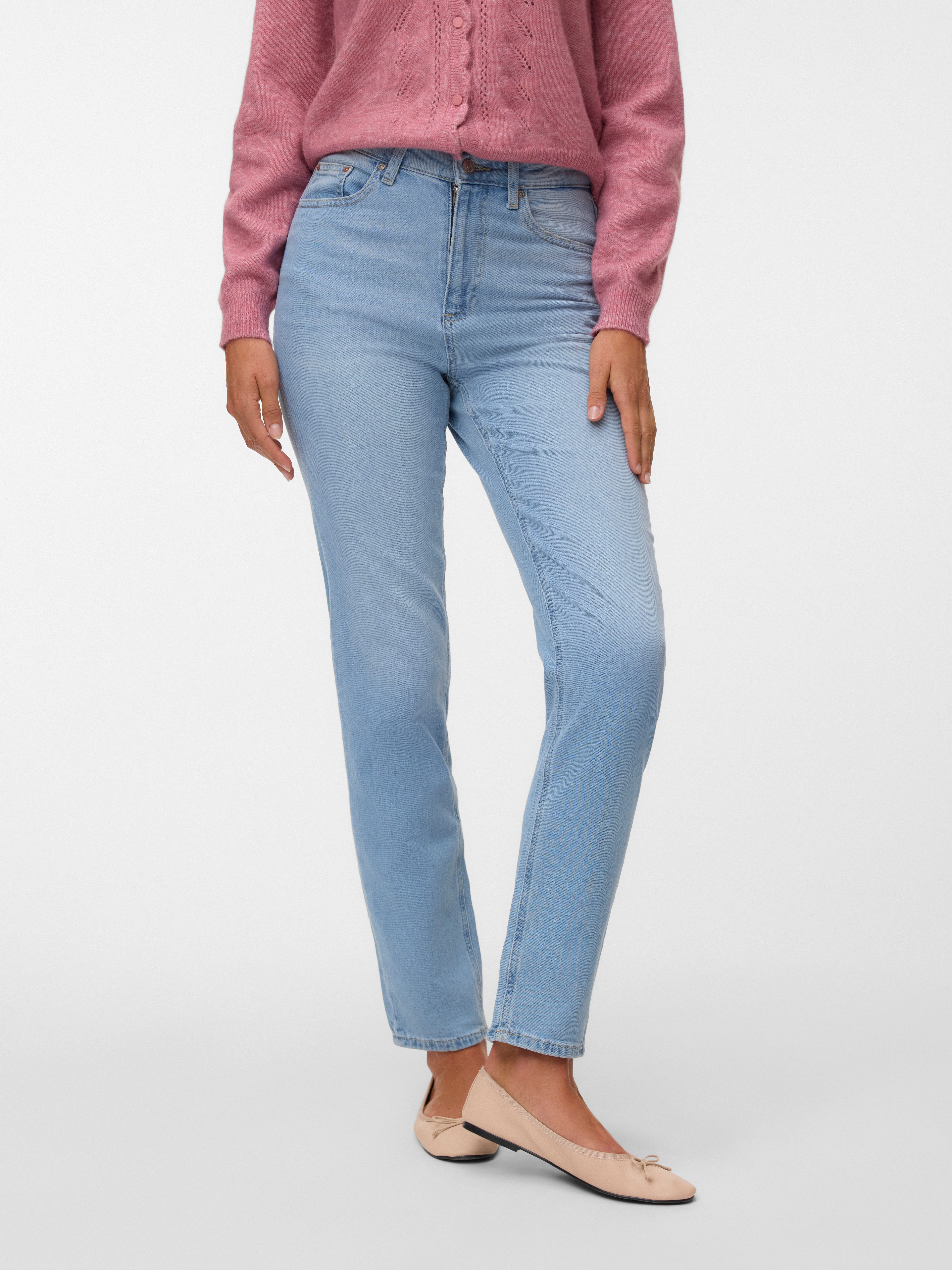 Vero Moda Mom-Jeans VMNICKIE HR MOM JEANS BLUE MIX NOOS Baumwollmischung, high waist, loose fit