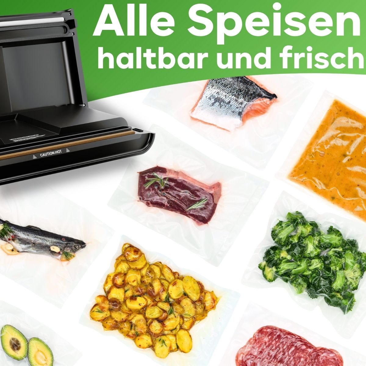 ProfiCook Vakuumierer PC-VK 1080, inkl. 18 Beutel, Lebensmittel 8x länger Frisch
