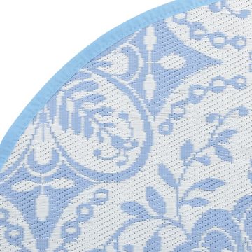Teppich Outdoor-Teppich Babyblau Ø120 cm Kunststoff Polypropylen, vidaXL, Höhe: 0 mm