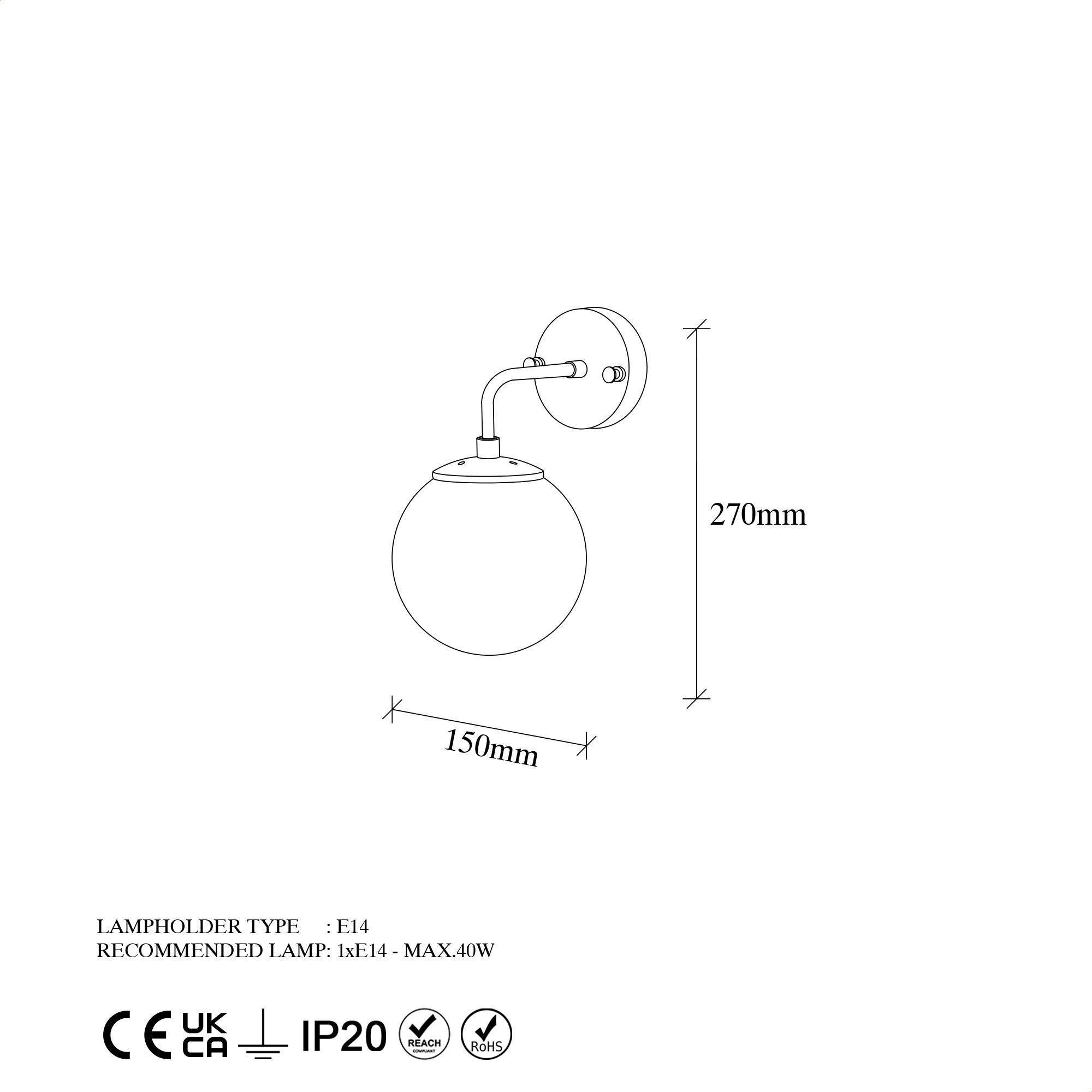 Schwarz, Horn 10 cm, 91 10 Opviq x x Metallkörper FLG, Wandleuchte