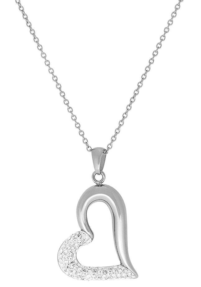 Firetti Herzkette Halskette Schmuck Geschenk funkelndes Herz "LIEBE", mit Kristallstein