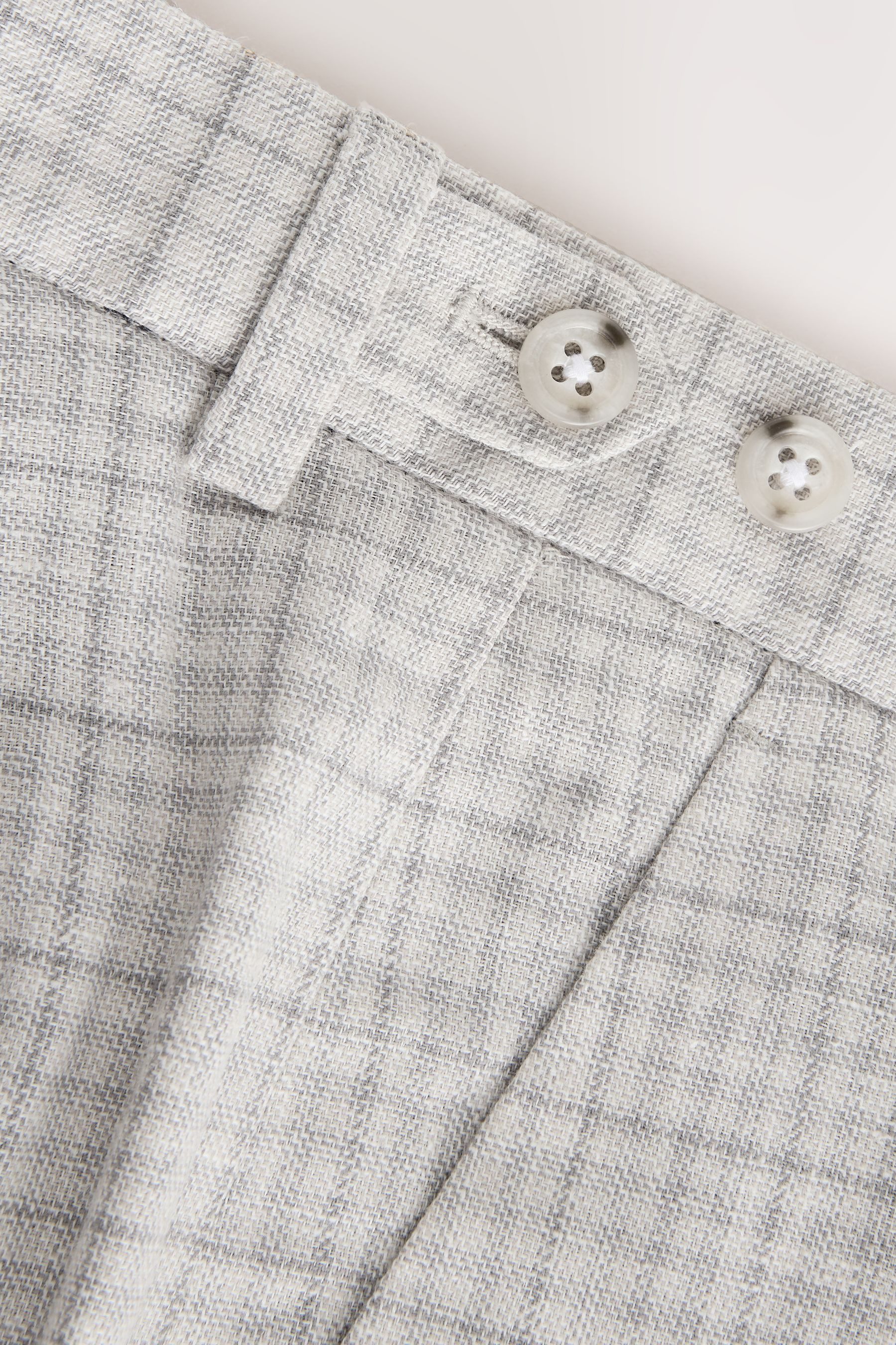 Next Anzughose Tailored Fit Anzughose mit Karomuster und Leinen (1-tlg)