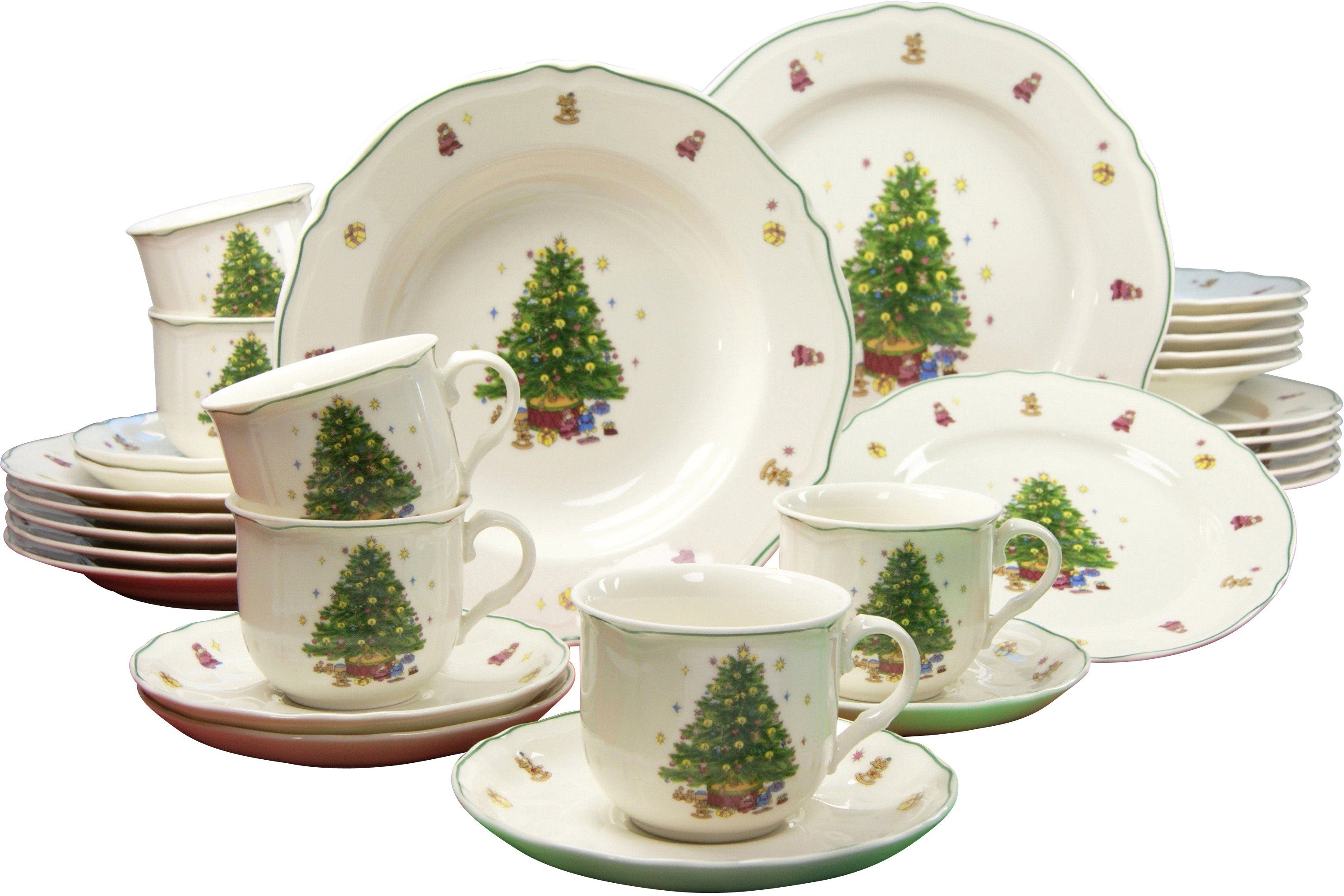 CreaTable Kombiservice »Tannenbaum« (30tlg), Porzellan, verspielte