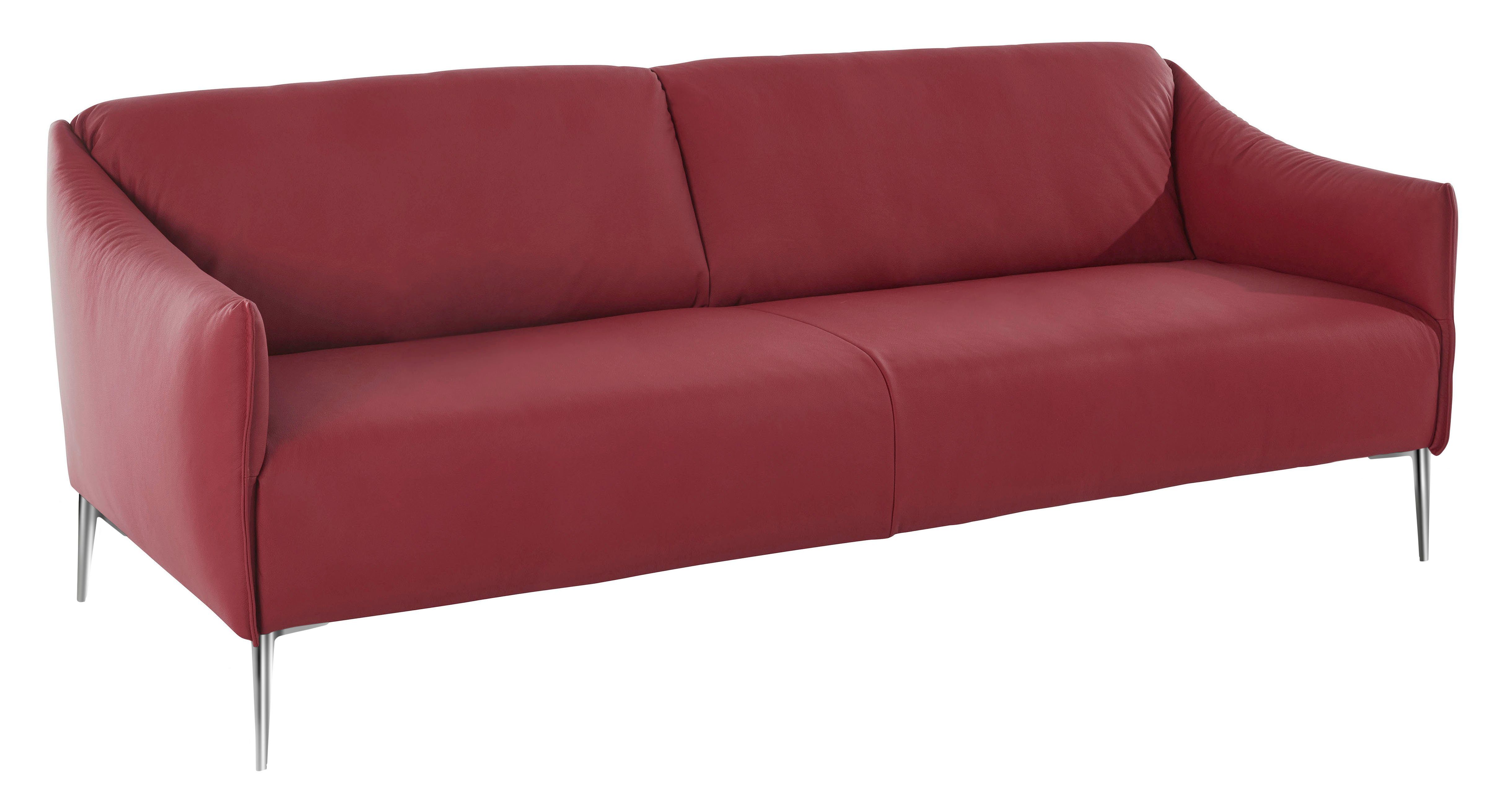 2,5-Sitzer in Chrom W.SCHILLIG 194 Metallfüßen ruby Breite mit sally, cm Z59 red glänzend,