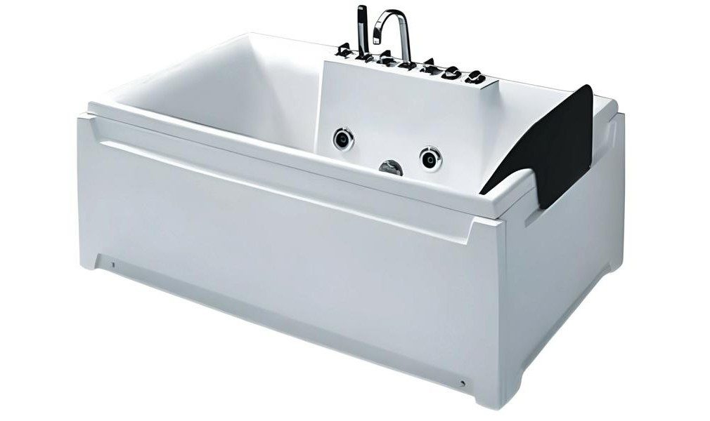 Xlmoebel Whirlpool-Badewanne Hydromassagewanne von XLMOEBEL in Weiß, Acryl, freistehend, Made in Europa