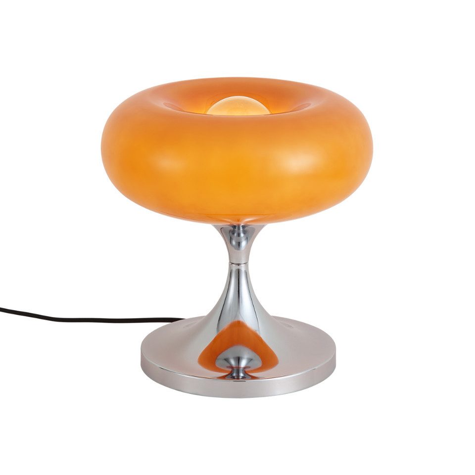 Qazqa Tischleuchte Glaze, ohne Leuchtmittel, Warmweiß, QAZQA Tisch­leuchte, e27, Orange, Metall, Retro
