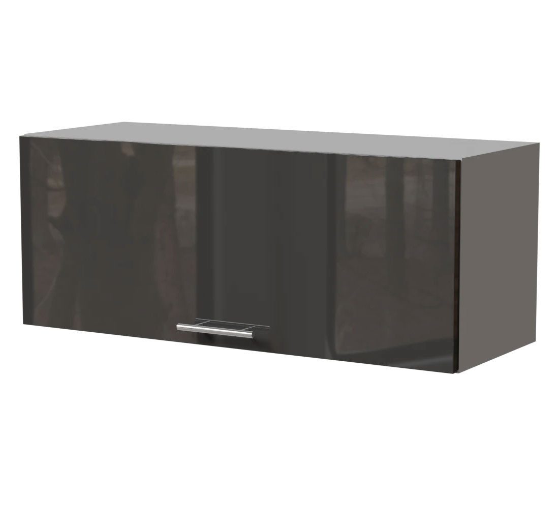 Feldmann-Wohnen Klapphängeschrank Essen (W4B/90, 1 Klappe, innen 1 Fach, 1-St., moderne Optik, lackierte Fronten) 90x32,5x36cm grau - graphit Hochglanz (ES-W4B/90)