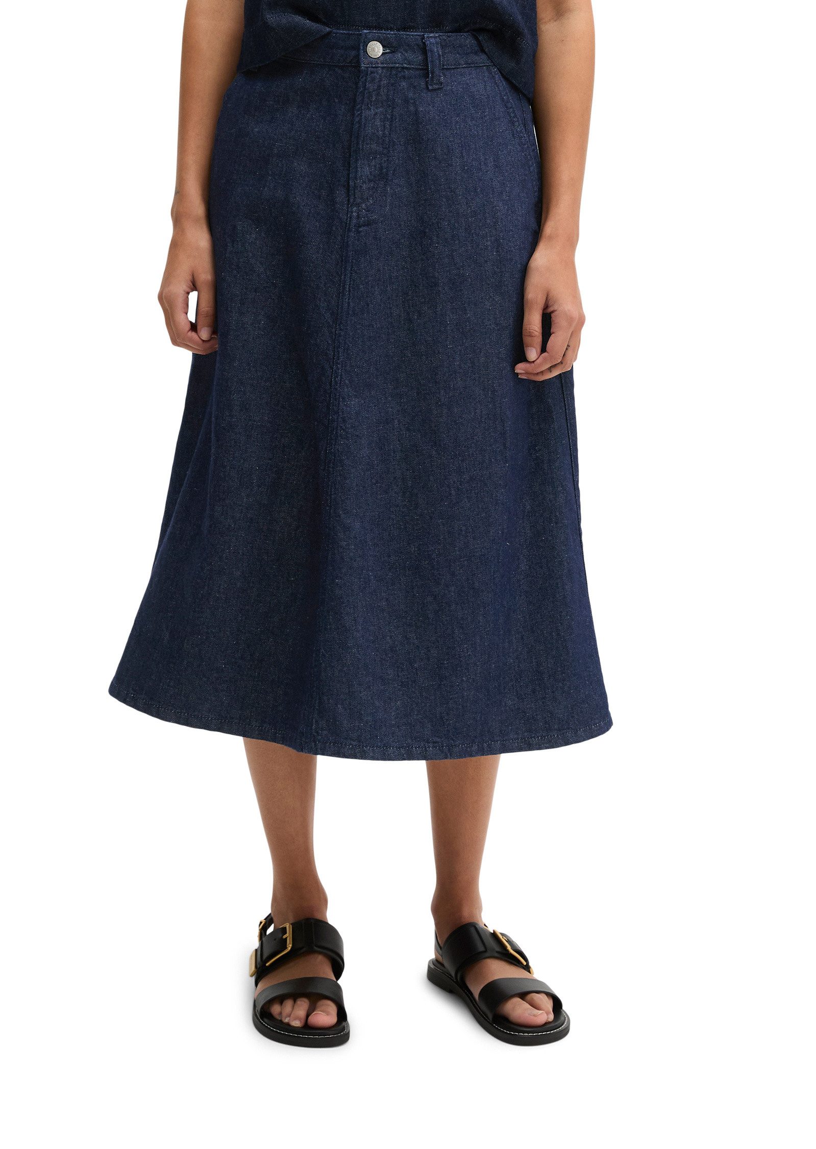 Marc O'Polo Jeansrock aus Organic-Cotton-Leinen-Mix