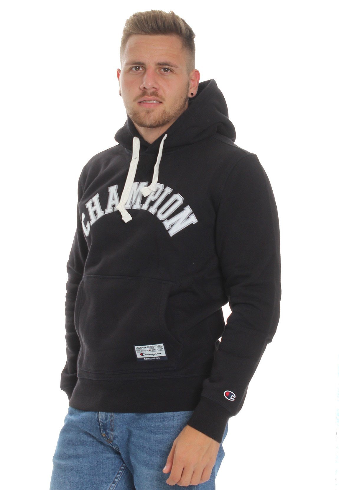 Champion Hoodie Schwarz NBK Herren Champion 216569 Kapuzenpullover KK001