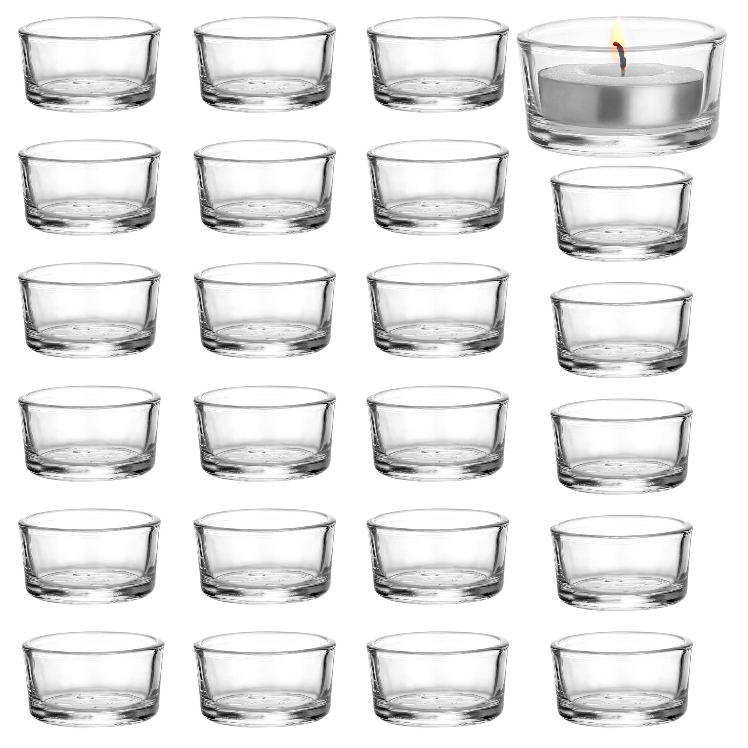 Becheruntersetzer Teelichtgläser Set - 24er Pack Kerzenhalter für Votivkerzen