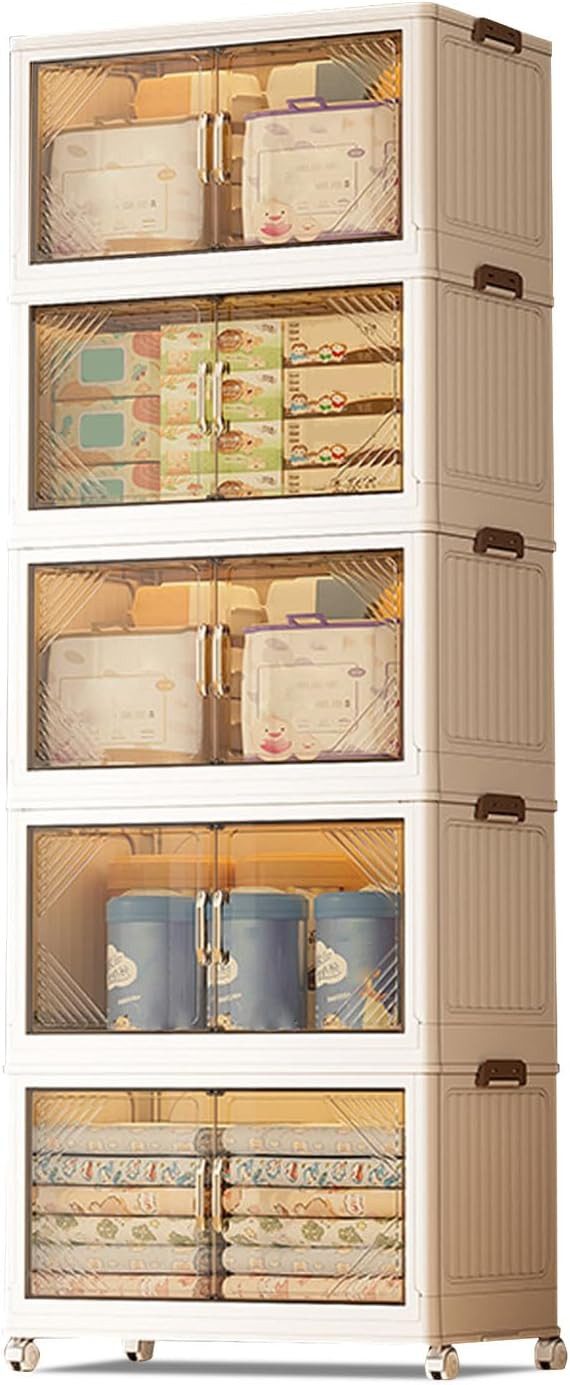 GarveeMore Küchenorganizer-Set 5-Tier faltbare Kunststoff Aufbewahrungsboxe günstig online kaufen