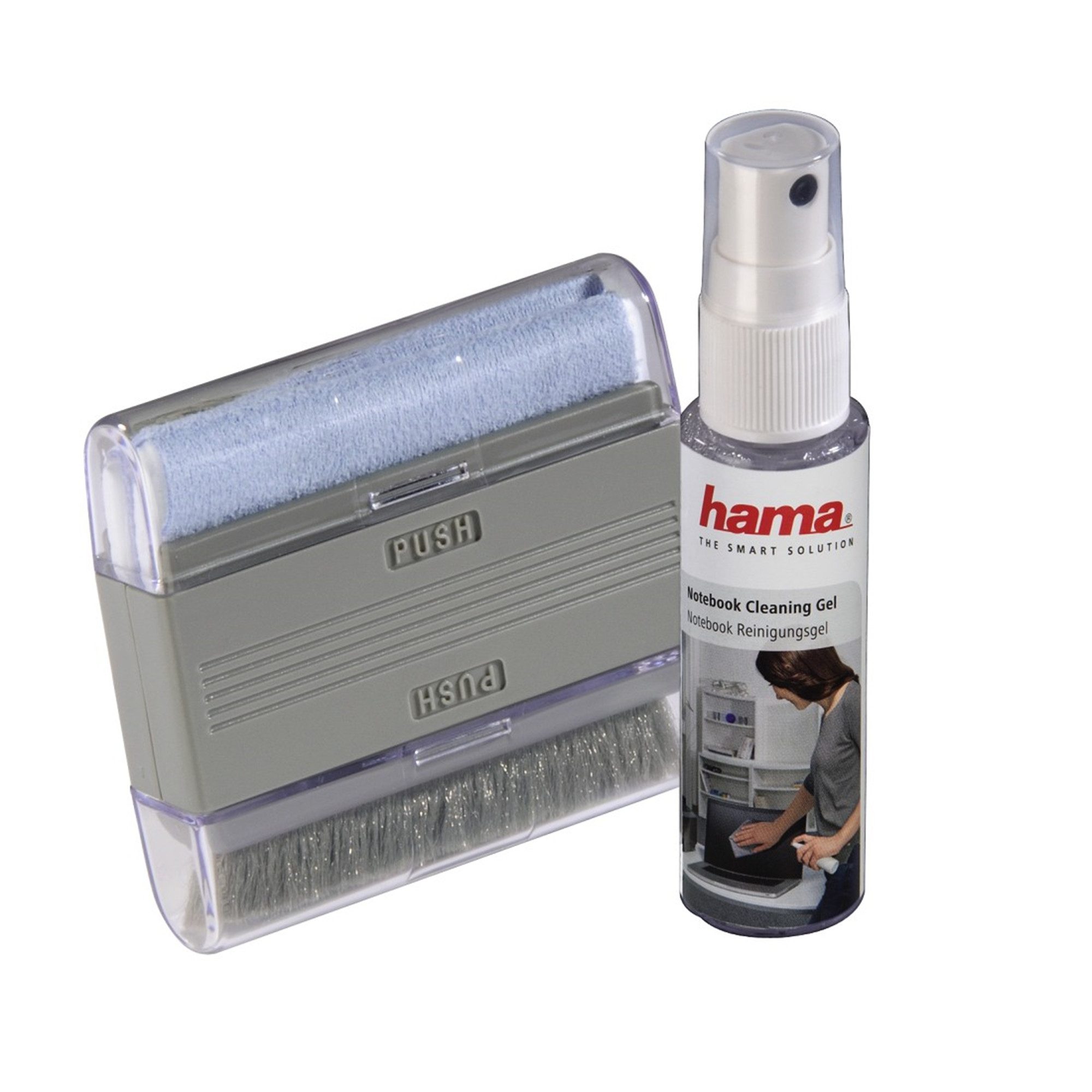 Hama Gel Mikrofasertuch Bildschirmreinigungstuch (Polyester, 0.1x0.1 cm, 2-tlg)