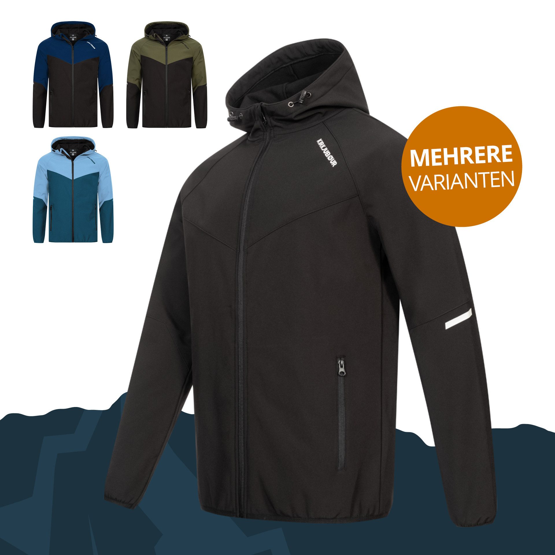 KIRKJUBOUR Softshelljacke Njordr wasserdicht bis 10.000 mm Wassersäule