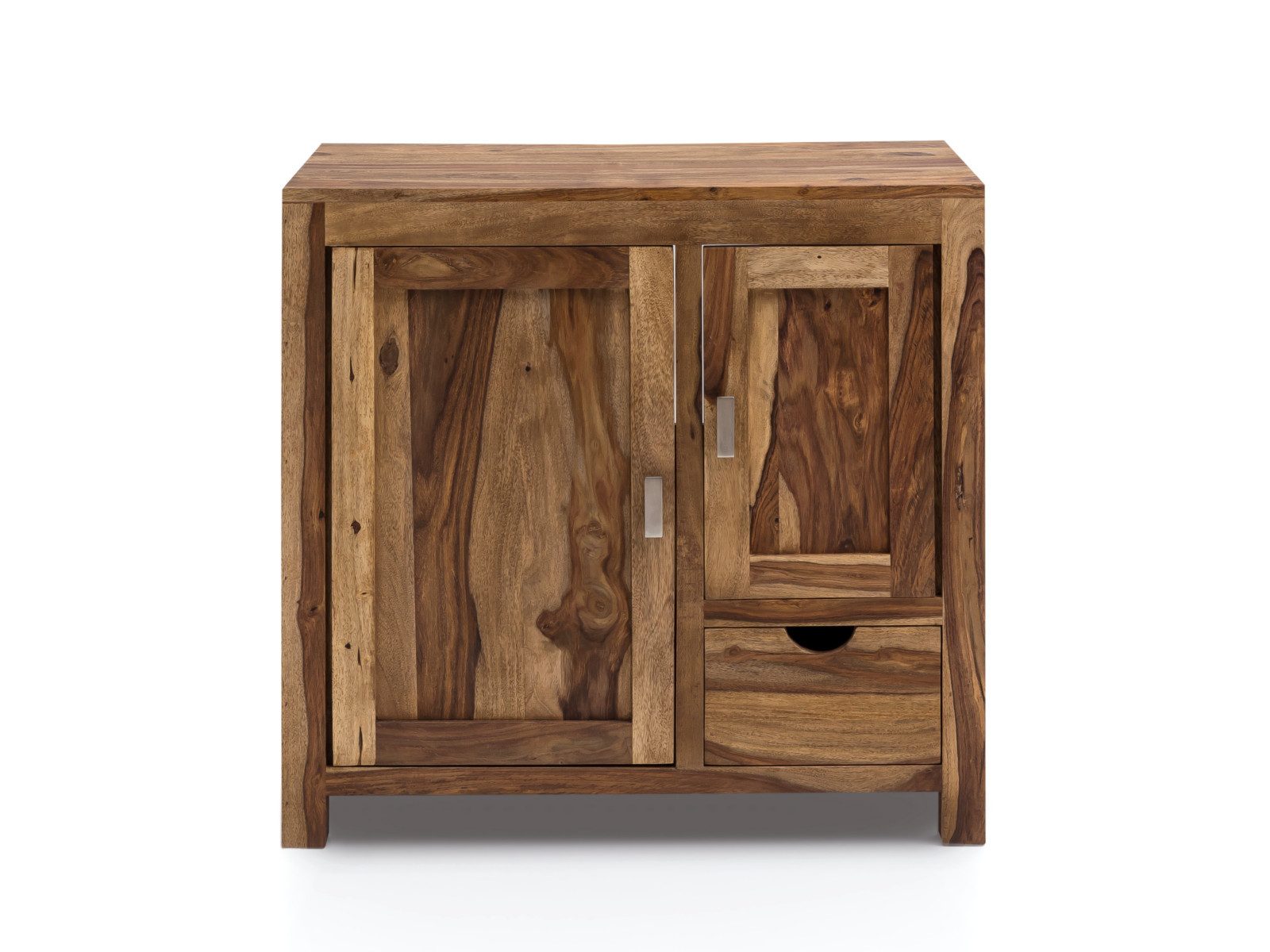 massivum Badmöbel-Set Laros Akazie, Waschtisch und Spiegel 80cm