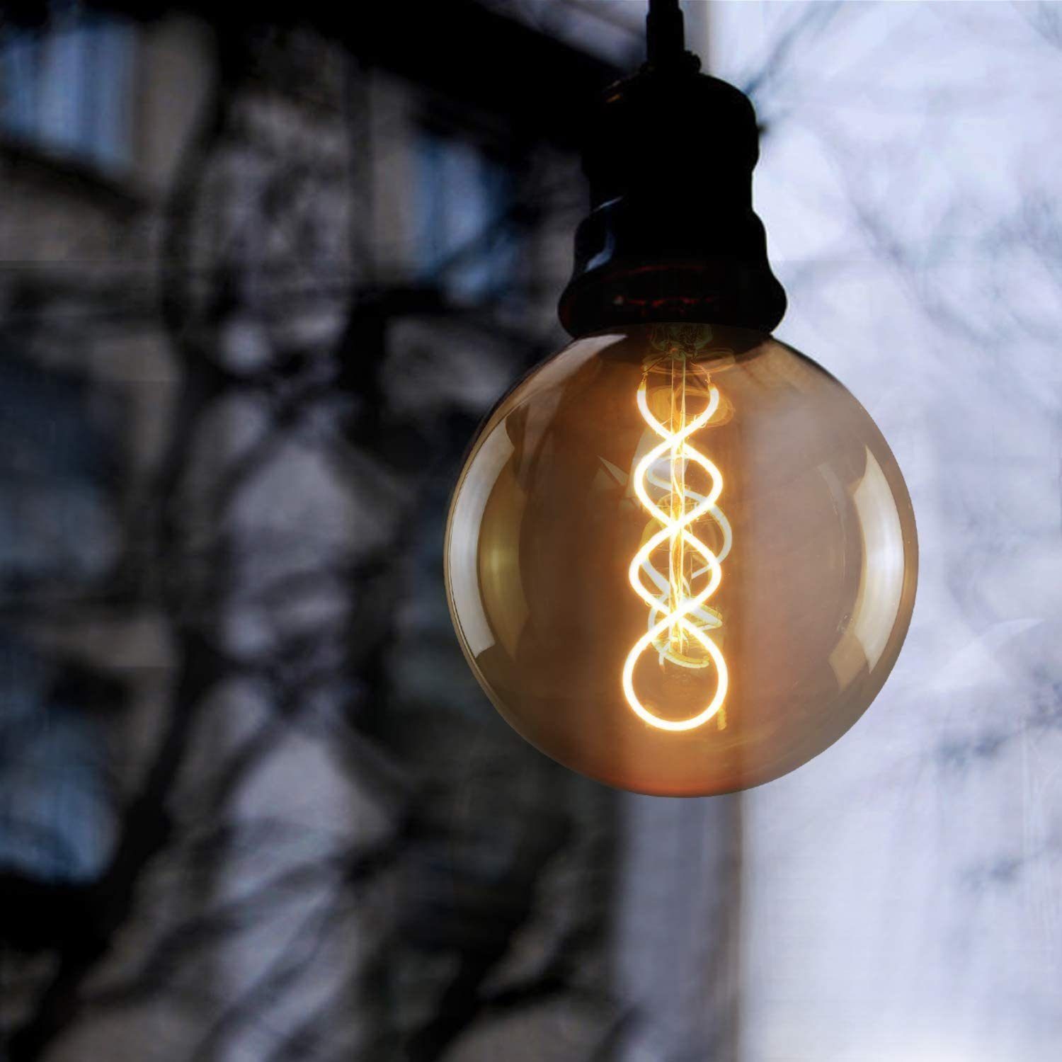 ZMH LED-Leuchtmittel LED Lampe E27 Glühbirne: G95/G125 Vintage Edison Leuchtmittel 4W, E27, 1 St., 2200k, Retro Filament Birnen Bulb Energiesparlampe für Haus – Bild 3 von 5