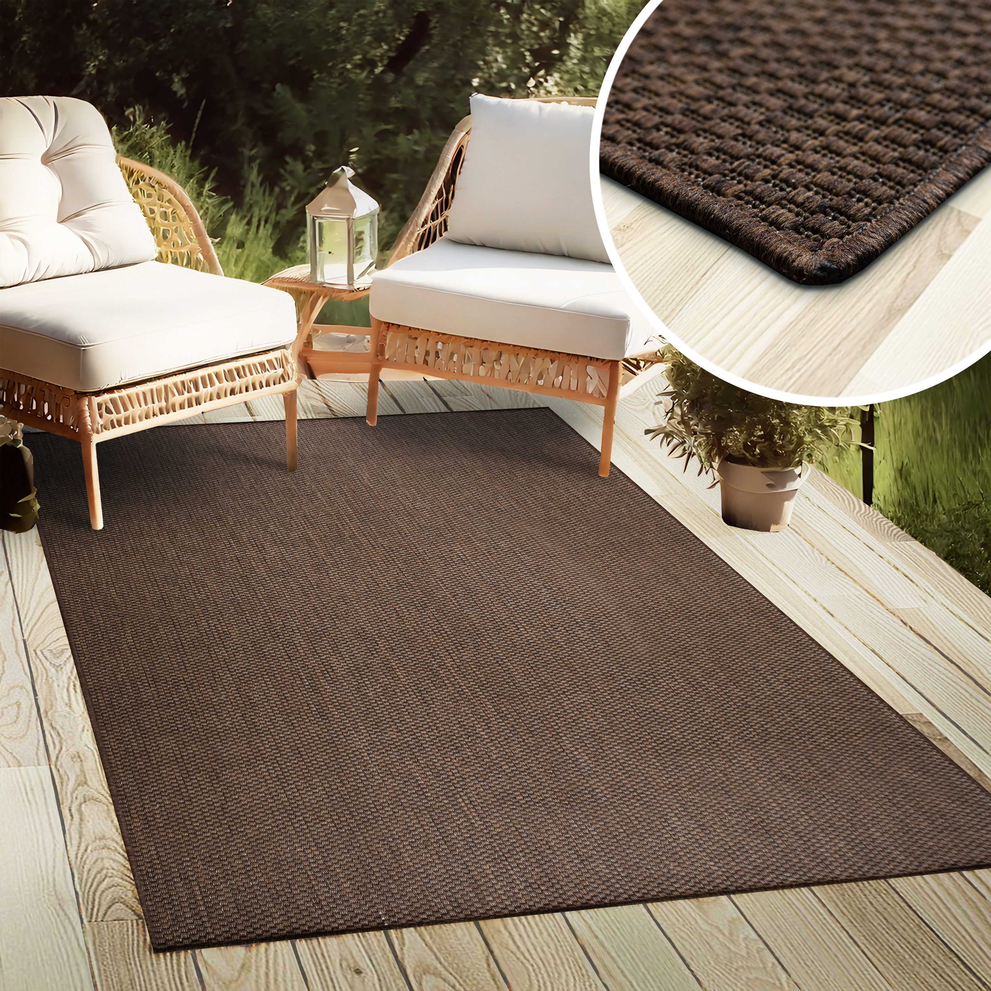 OTTO home Teppich Venedig, in Standard- und Premium-Qualität, 3 mm oder 5 mm Höhe, rechteckig, In- und Outdoor geeignet, Wetterfest & UV-beständig, Sisal-Optik