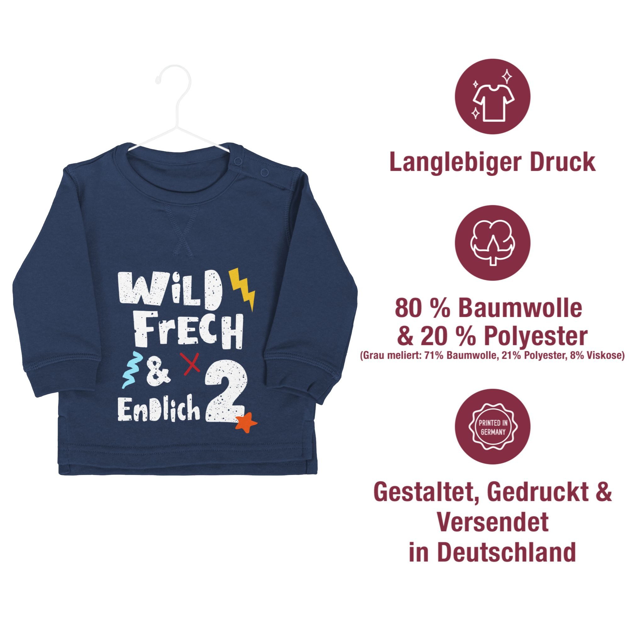 Shirtracer Sweatshirt Wild frech und endlich 2 I Zwei Jahre wunderbar I 2. Geburtstag I Zwei 2. Geburtstag – Bild 5 von 5