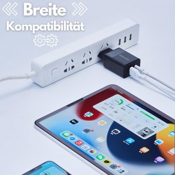 echos Eco-4045 Schnelllade-Gerät (Set, 33 Watt Schnellladegerät,Dualport,USB-C + USB-A,QC3.0,PD,PPS)