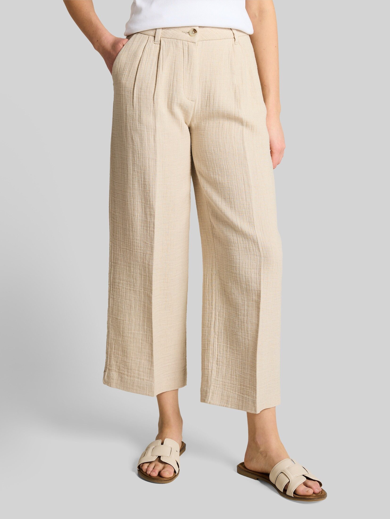 TOM TAILOR 7/8-Hose Hosen & Chino Culotte Hose mit Leinenanteil