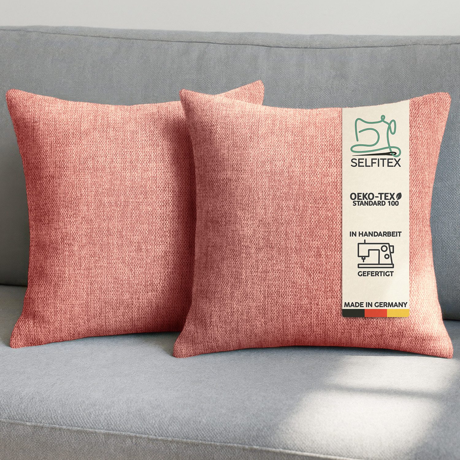 Dekokissen 2er Set Sofakissen 30x50/40x40/50x50 inkl. Füllkissen, Canvas Stoff