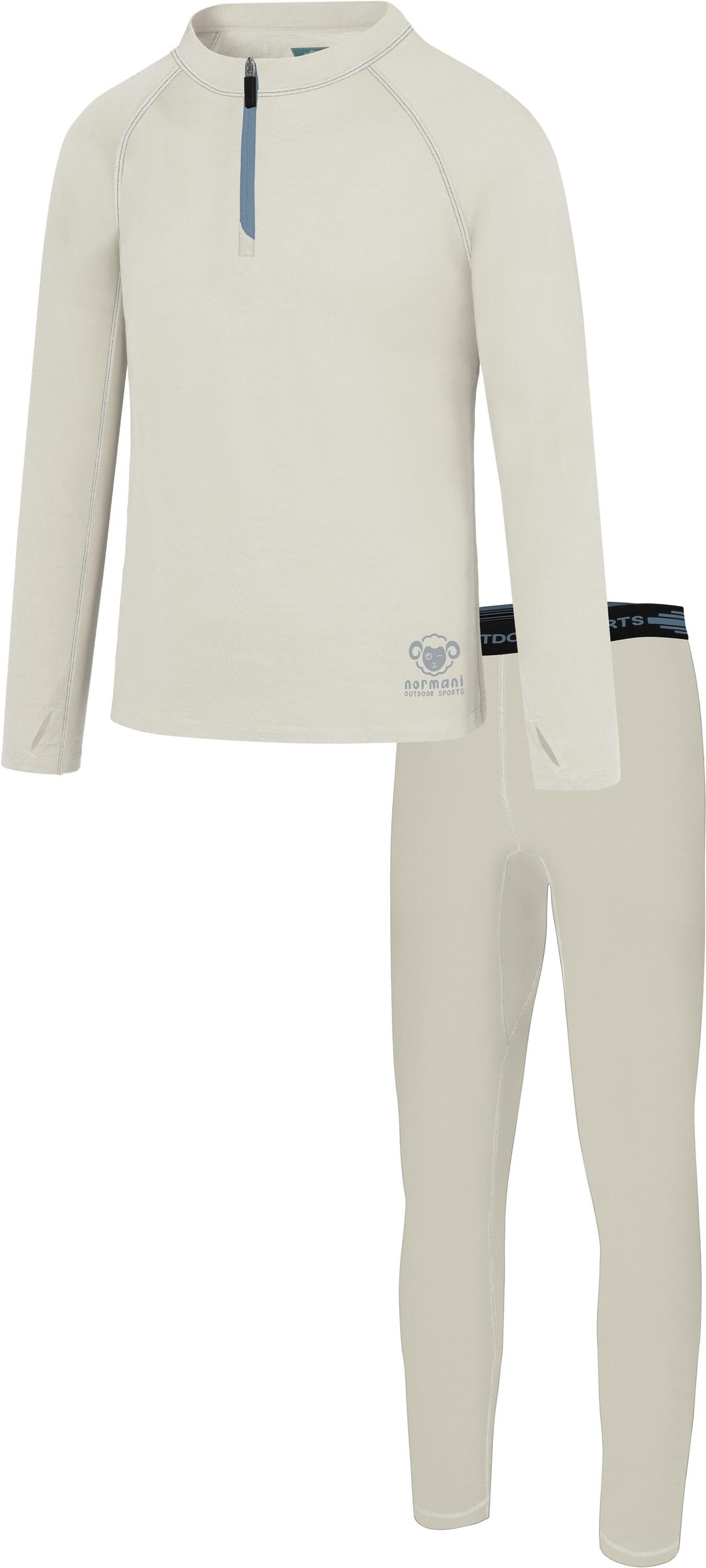 normani Thermohose Merino Oberteil „Nyapari“ und Merino Hose „Mackay“ Merino Skiunterwäsche Thermounterwäsche aus 100% Bio-Merinowolle