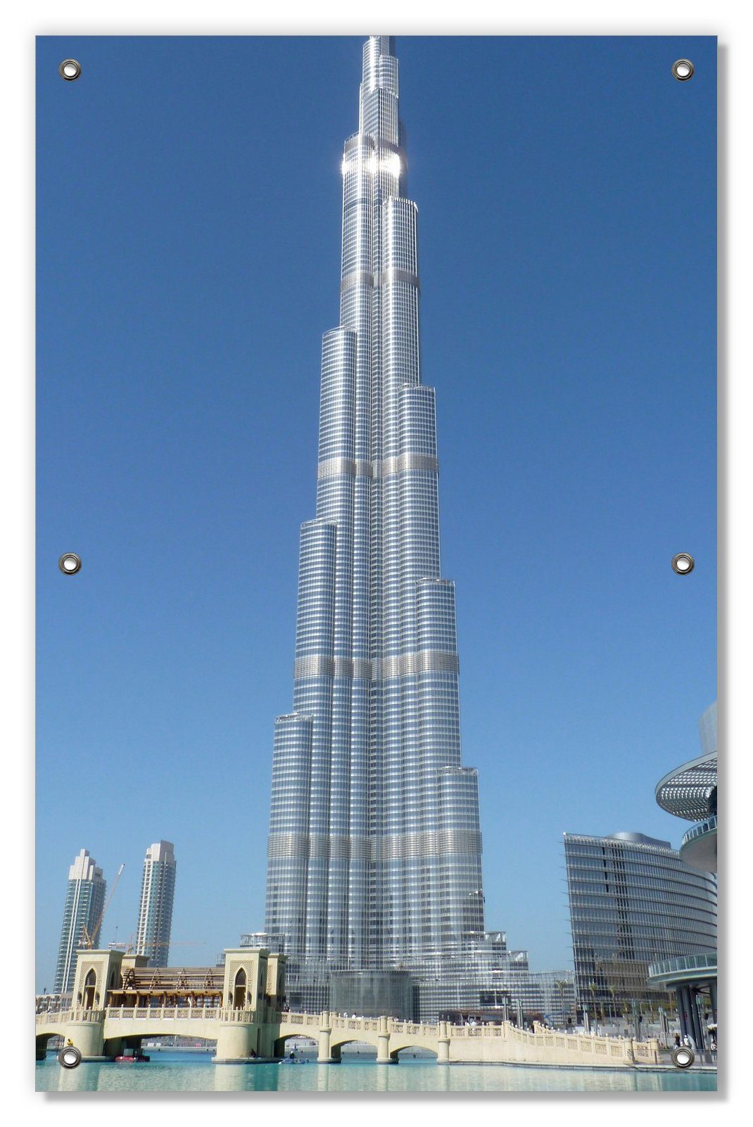 wiederablösbar wiederverwendbar in blickdicht, Wallario, Wolkenkratzer Saugnäpfen, und Sonnenschutz mit Dubai,