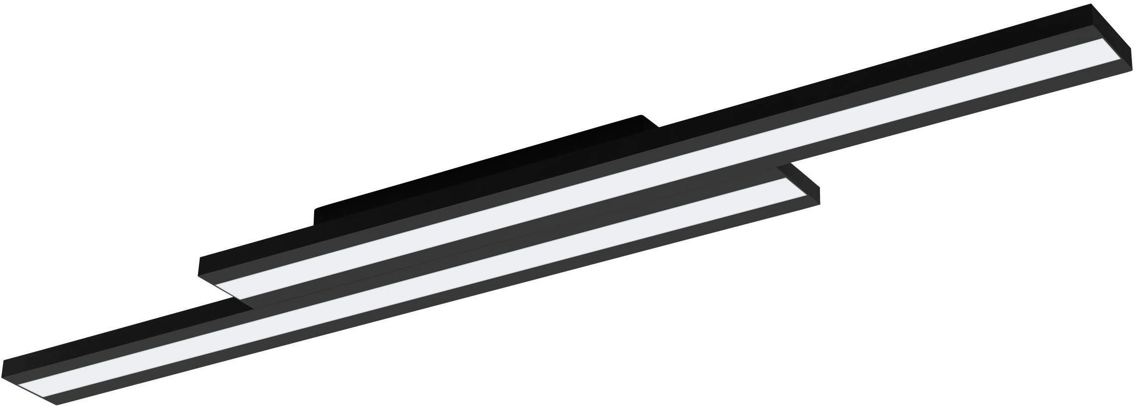 EGLO Deckenleuchte SALITERAS-Z Deckenlampe schwarz, ZigBee 3.0, Timer, Disco-Modus, Lampe, Bluetooth, CCT - über Fernbedienung, Dimmfunktion, Ein-/Ausschalter, Farbsteuerung, Farbwechsel, Memoryfunktion, Nachtlichtfunktion, RGB, Smart Home, Weckerfunktion, dimmbar über Fernbedienung, mehrere Helligkeitsstufen, LED fest integriert, warmweiß - kaltweiß, App / Sprachsteuerung Alexa,116 x 16 x 5 cm, exkl. Fernbedienung